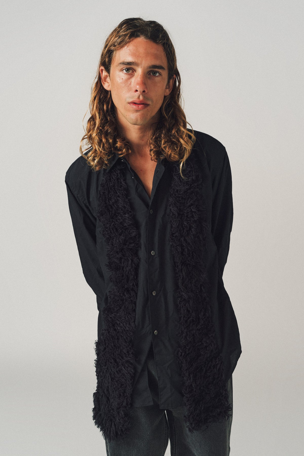 COMME DES GARCONS HOMME PLUS | FAUX FUR PANEL SHIRT