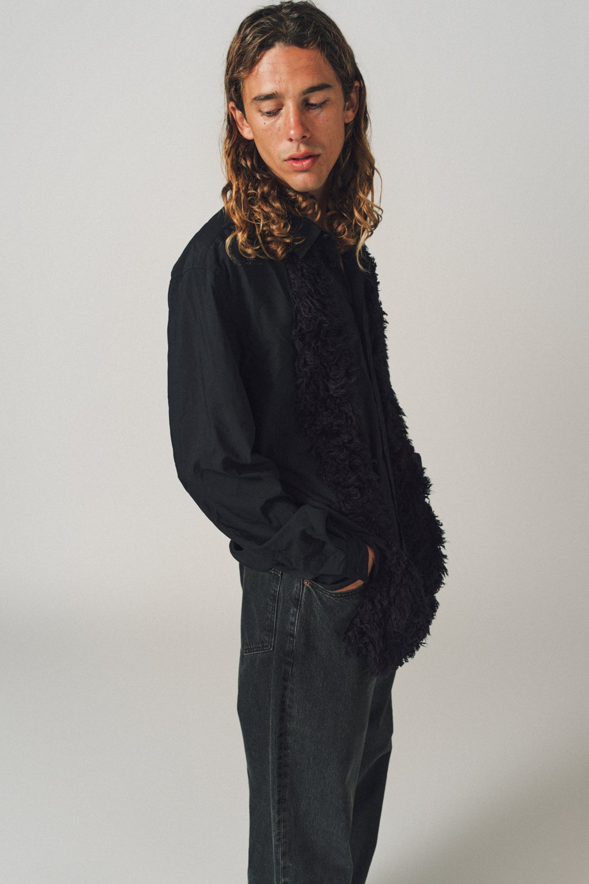 COMME DES GARCONS HOMME PLUS | FAUX FUR PANEL SHIRT