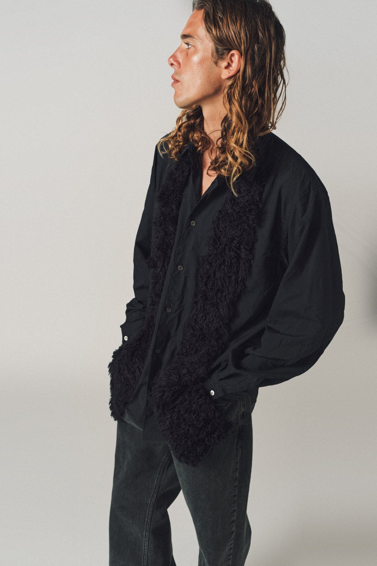 COMME DES GARCONS HOMME PLUS | FAUX FUR PANEL SHIRT