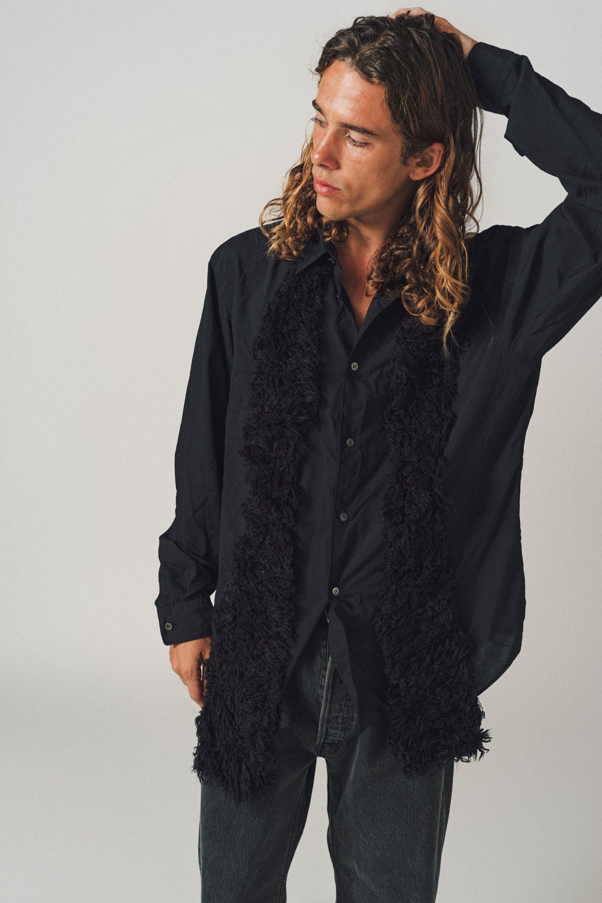 COMME DES GARCONS HOMME PLUS | FAUX FUR PANEL SHIRT