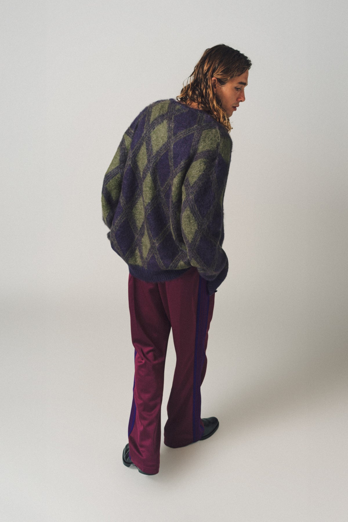 NEEDLES | ARGYLE MOHAIR CARDIGAN
