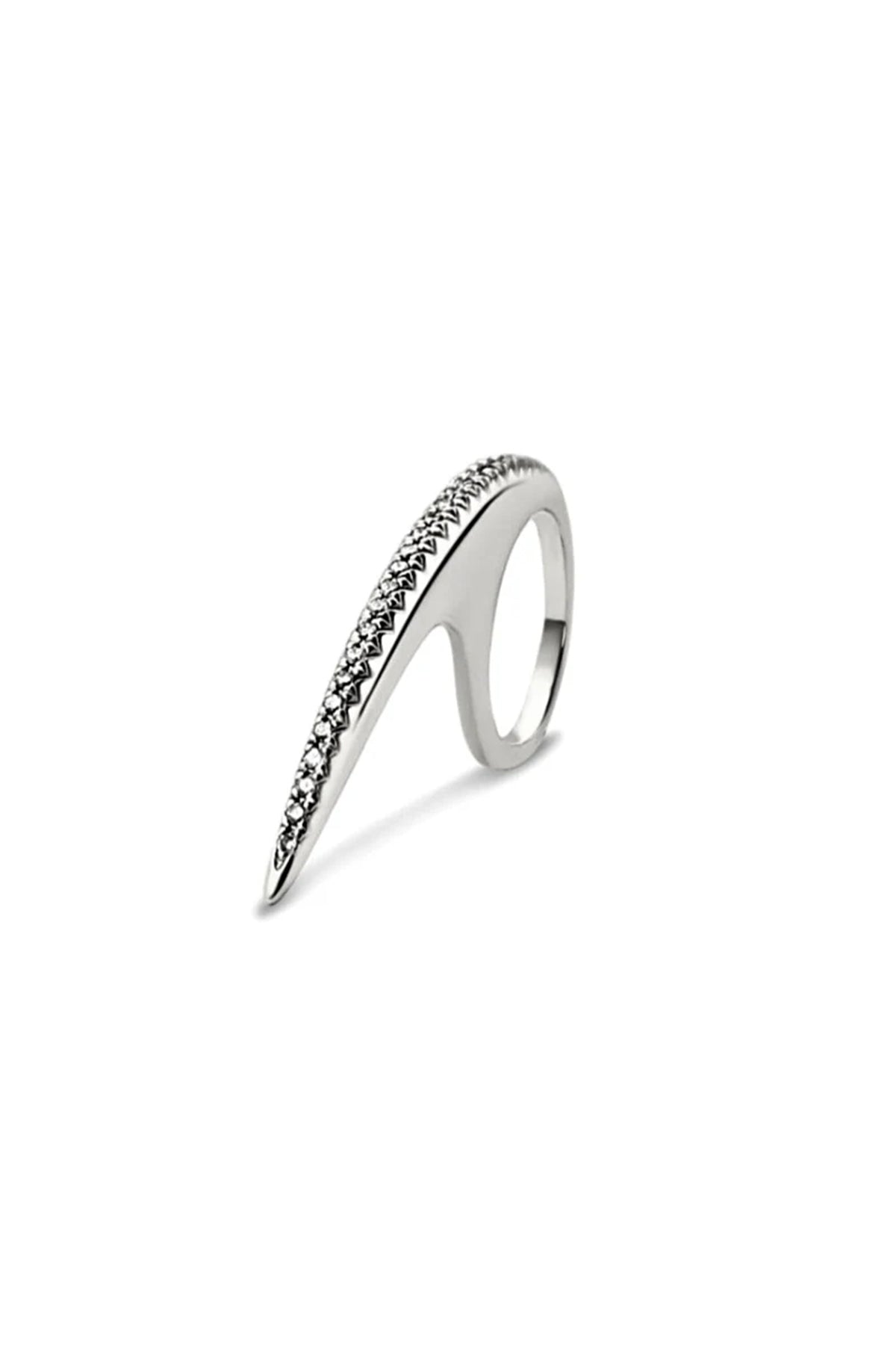 JOVANA DJURIC | LARGE SILVER DIAMOND SLICE RING - MAXFIELD LA