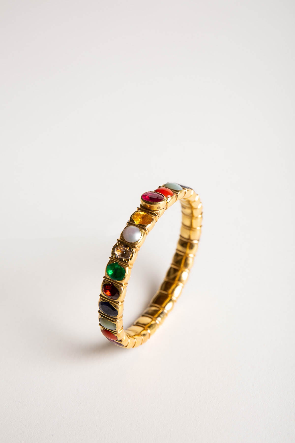 AMRAPALI LONDON | 22K YELLOW GOLD RAJA NAVRATNA BRACELET - MAXFIELD LA