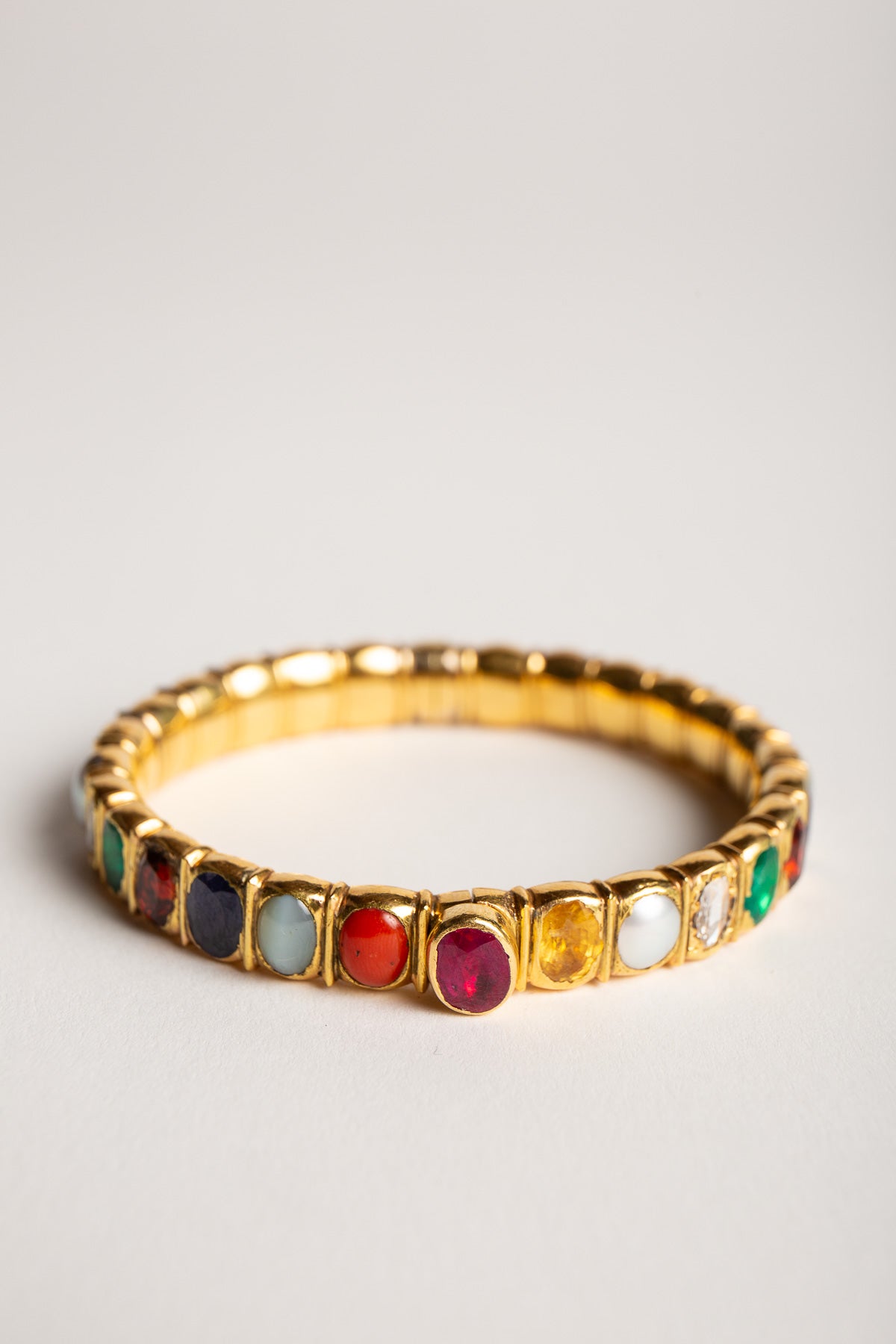 AMRAPALI LONDON | 22K YELLOW GOLD RAJA NAVRATNA BRACELET - MAXFIELD LA