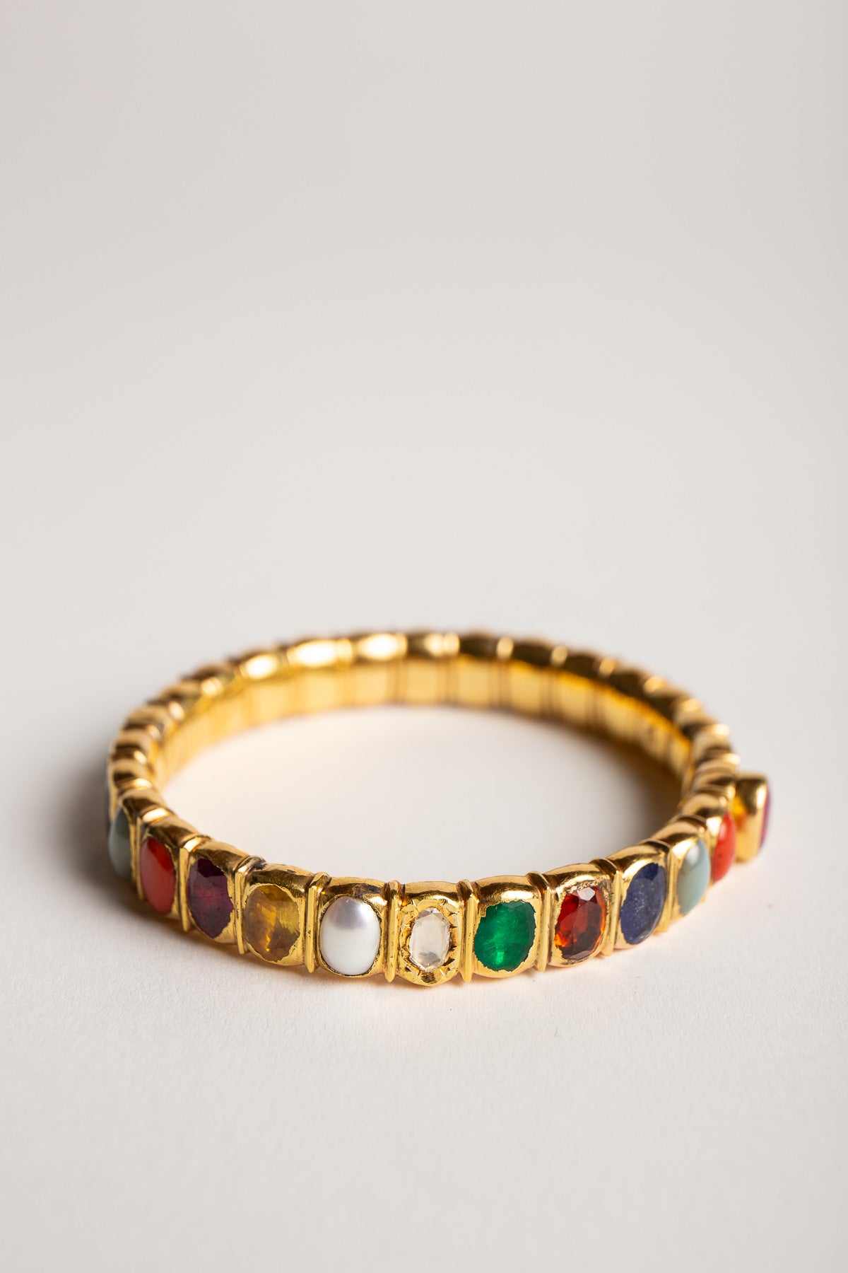AMRAPALI LONDON | 22K YELLOW GOLD RAJA NAVRATNA BRACELET - MAXFIELD LA