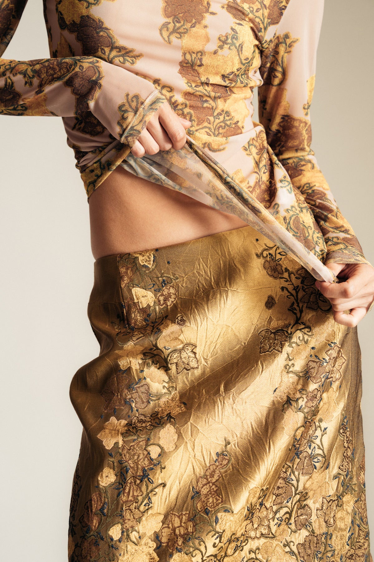 DRIES VAN NOTEN | FLORAL JACQUARD SKIRT