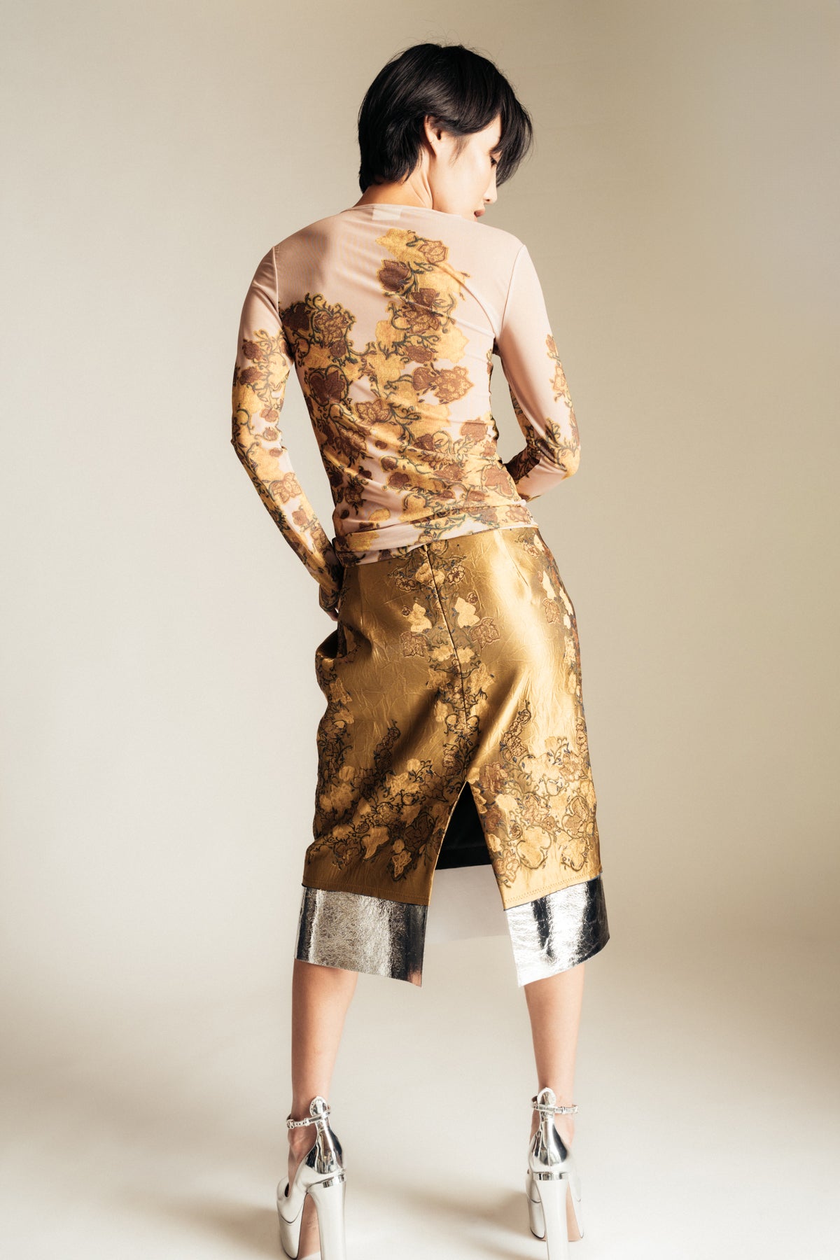 DRIES VAN NOTEN | FLORAL JACQUARD SKIRT