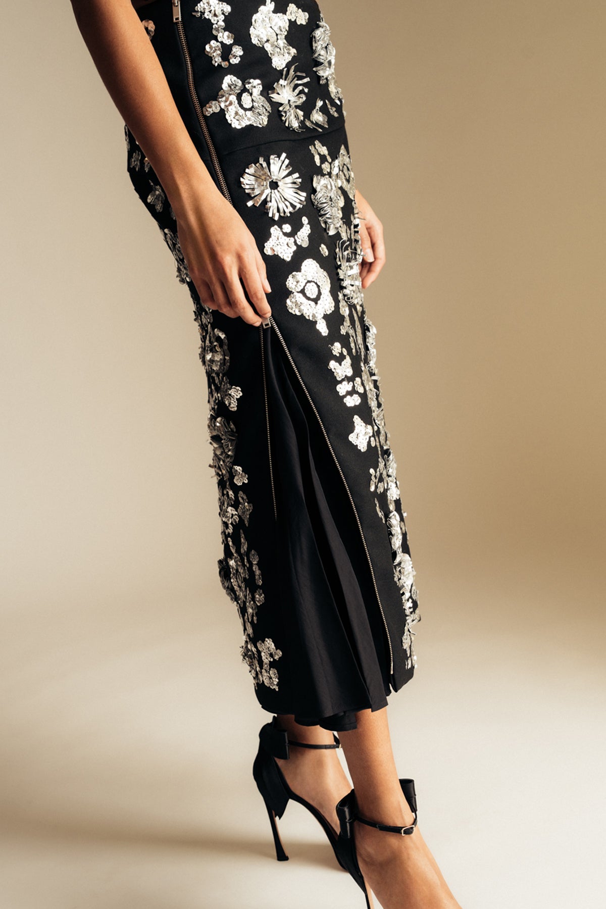 JIL SANDER | EMBROIDERED ASYMMETRICAL SKIRT - MAXFIELD LA