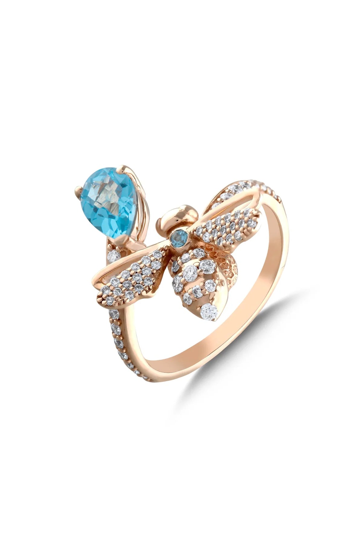 BEE GODDESS | QUEEN BEE MELLONA BLUE TOPAZ RING - MAXFIELD LA