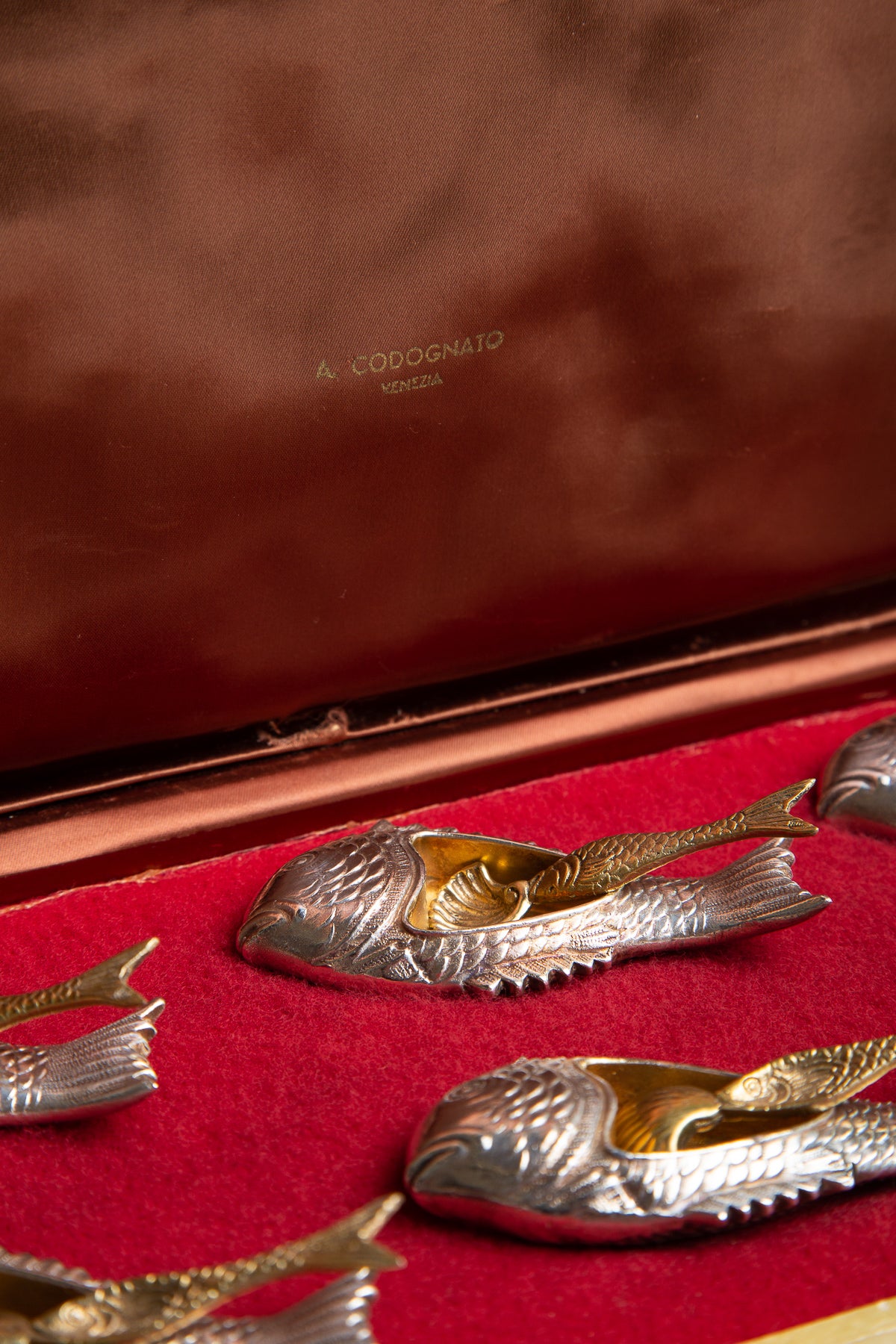 MAXFIELD PRIVATE COLLECTION | 1940'S ATTILIO CODOGNATO SET OF 12 VENETIAN SILVER SALT CELLARS - MAXFIELD LA