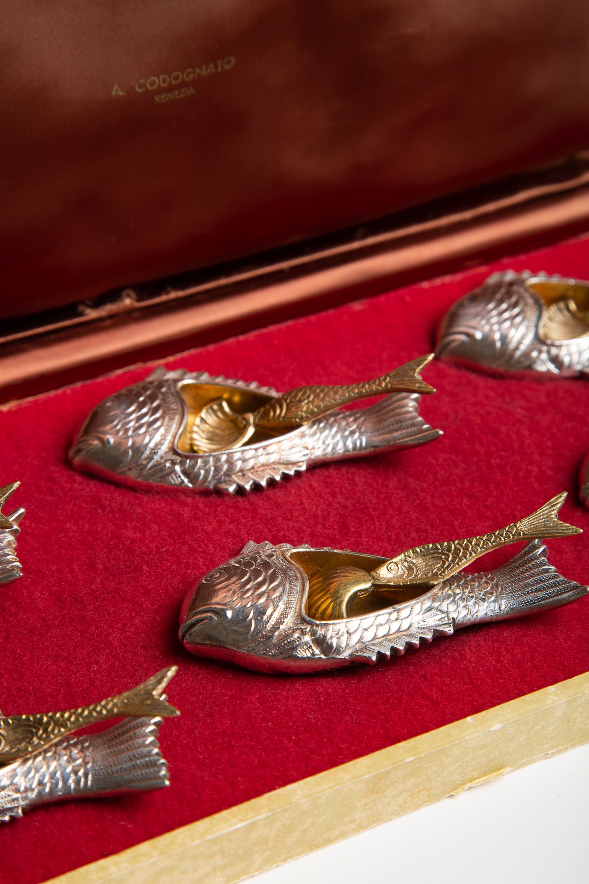 MAXFIELD PRIVATE COLLECTION | 1940'S ATTILIO CODOGNATO SET OF 12 VENETIAN SILVER SALT CELLARS - MAXFIELD LA