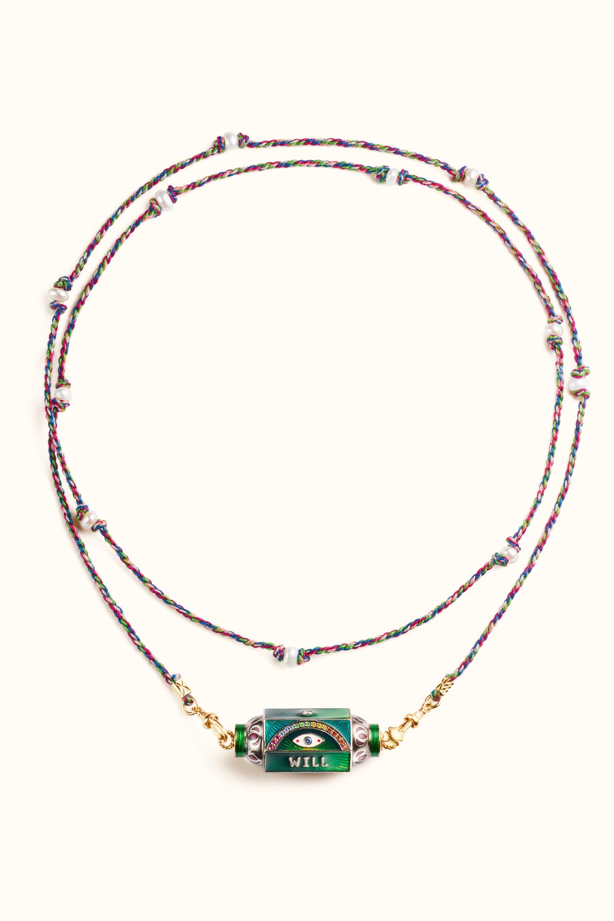 MARIE LICHTENBERG | 14K GOLD EYE WILL BLUE NECKLACE