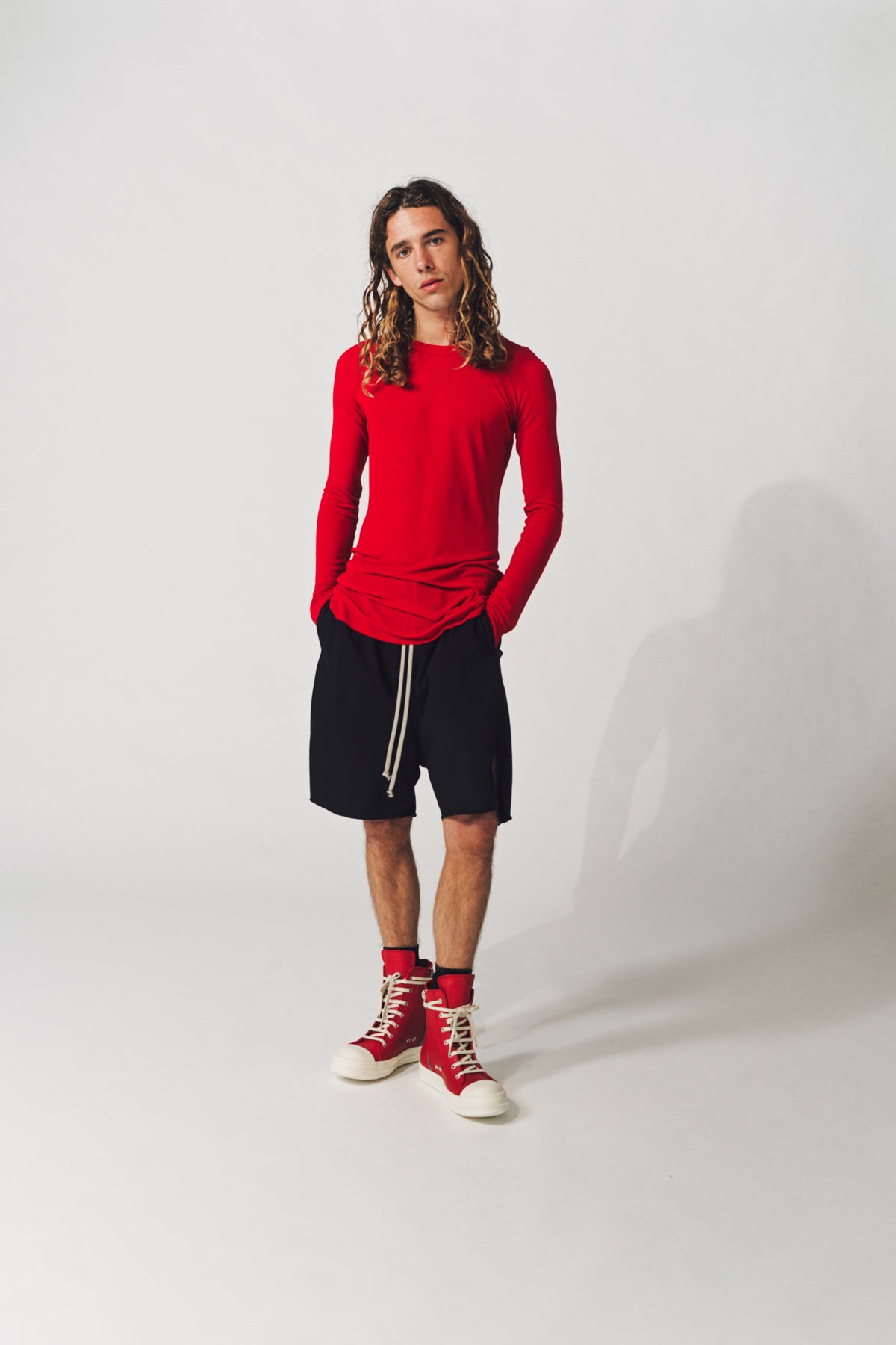 RICK OWENS | RIB LONG SLEEVE TEE - MAXFIELD LA