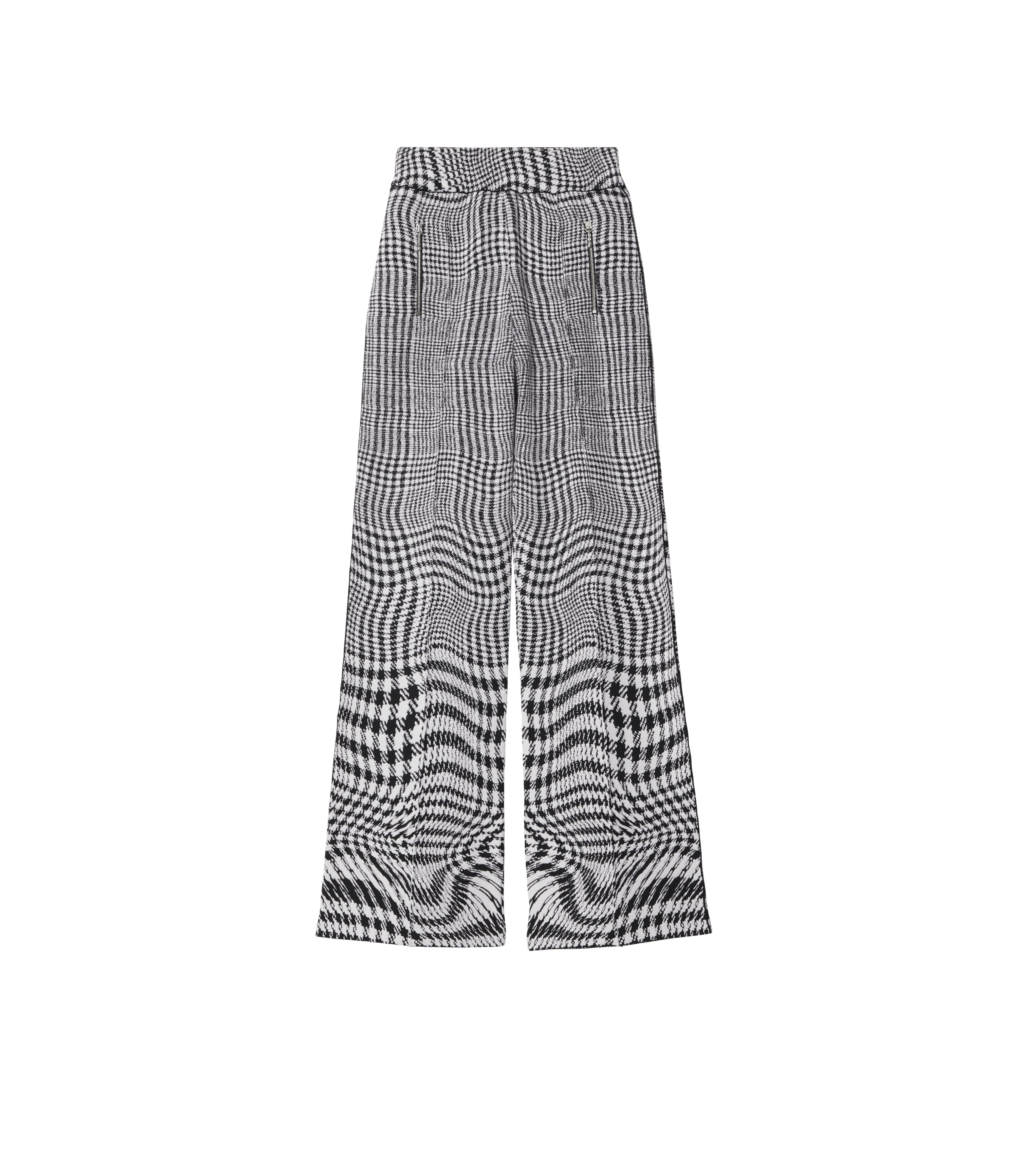 BURBERRY | WARPED HOUNDSTOOTH WOOL BLEND TROUSERS