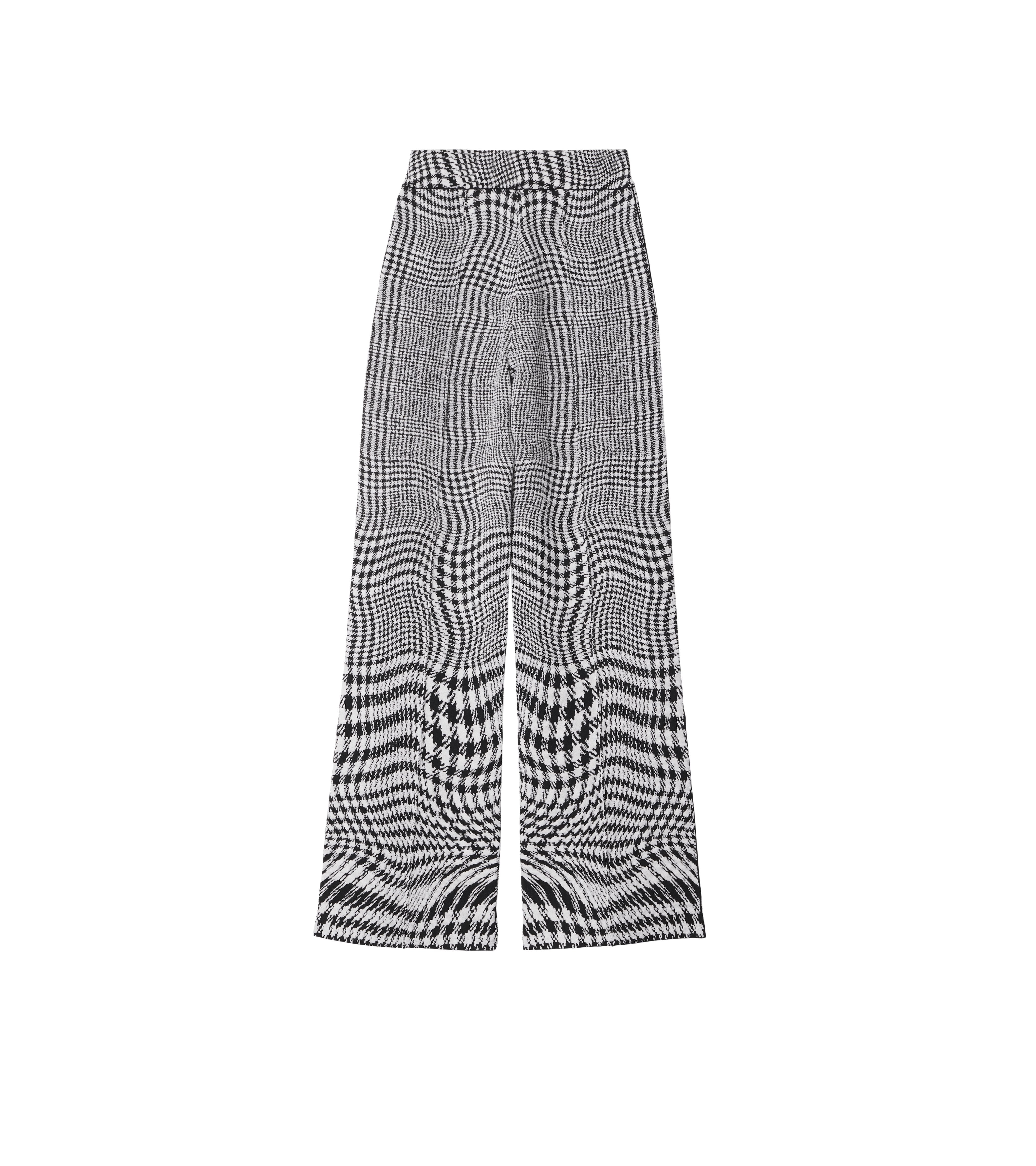 BURBERRY | WARPED HOUNDSTOOTH WOOL BLEND TROUSERS