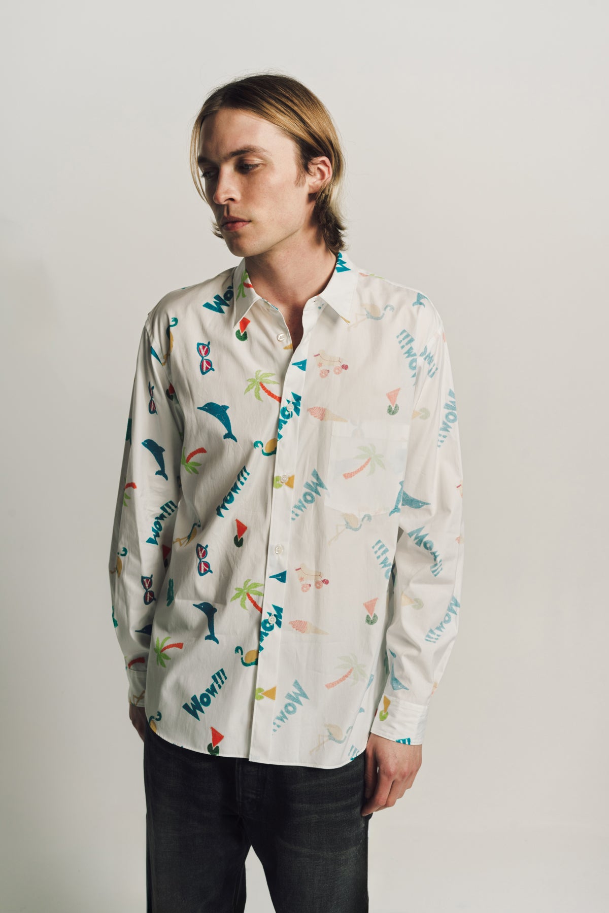 COMME DES GARCONS HOMME PLUS | BROAD PRINTED LONG SLEEVE SHIRT