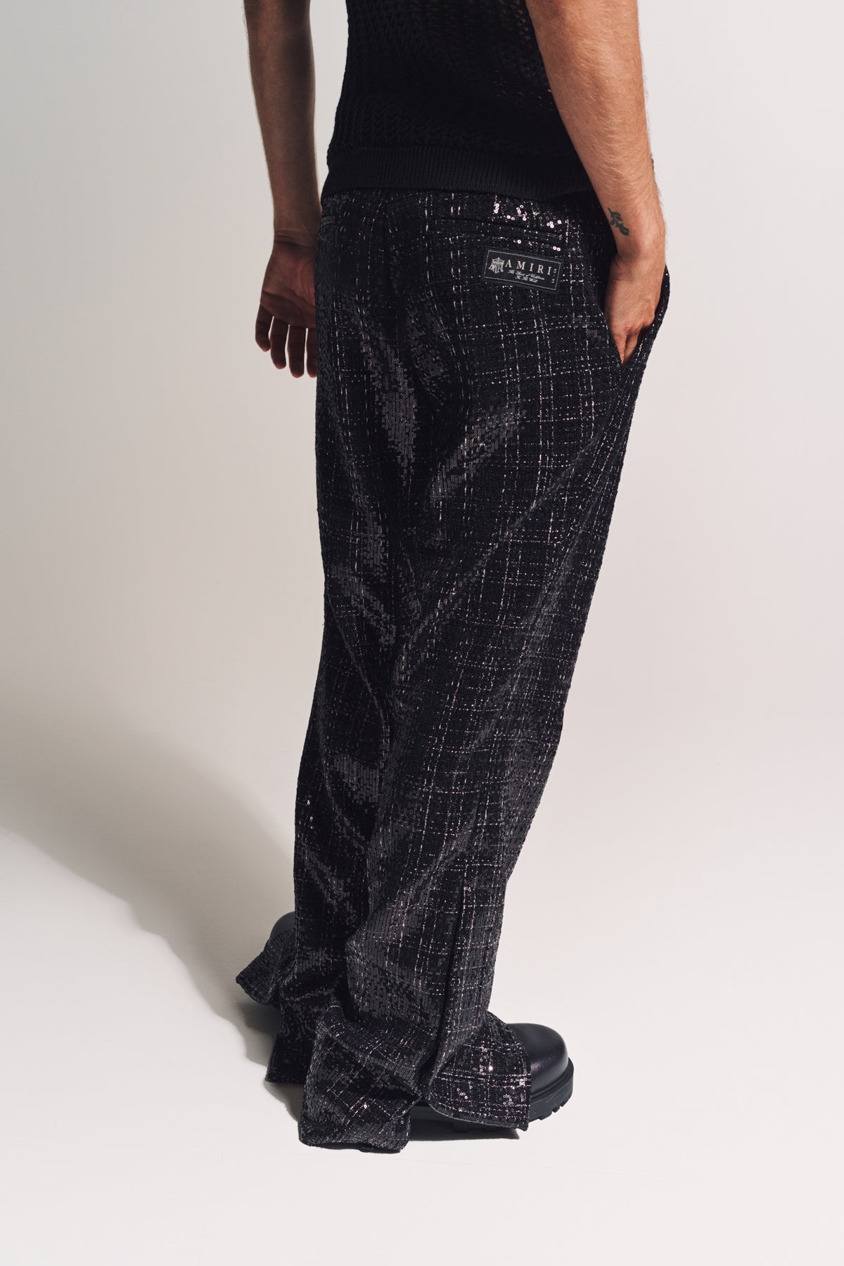 AMIRI | SEQUINED BOUCLE PANTS - MAXFIELD LA