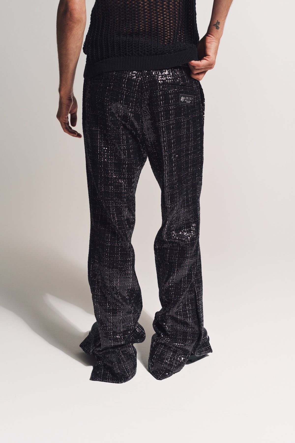 AMIRI | SEQUINED BOUCLE PANTS - MAXFIELD LA