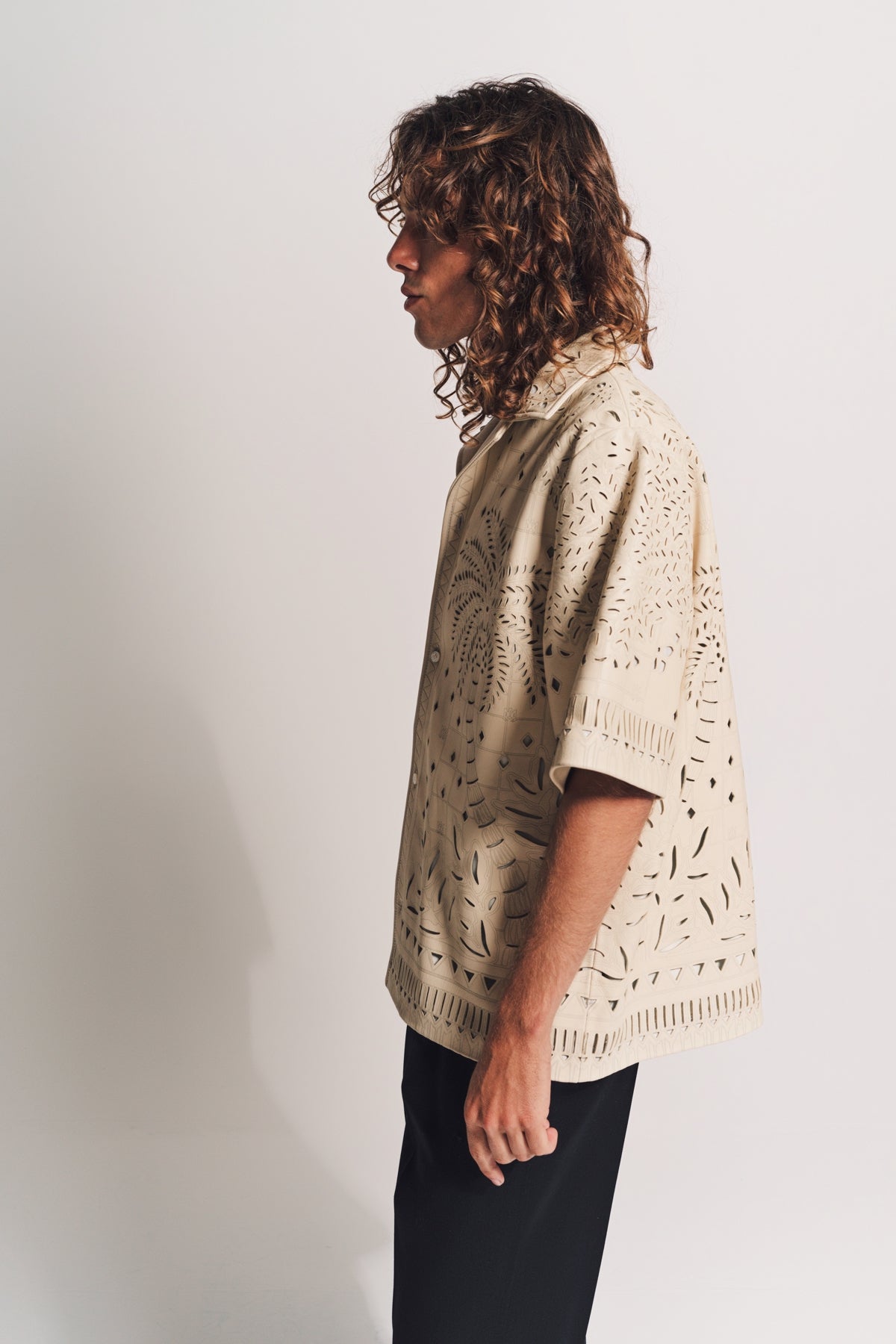 AMIRI | PALM TREE LASER SHORT SLEEVE SHIRT - MAXFIELD LA