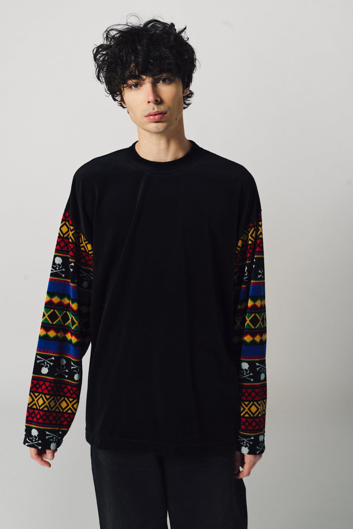 MASTERMIND | SWITCHED VELOUR LONG SLEEVE TEE