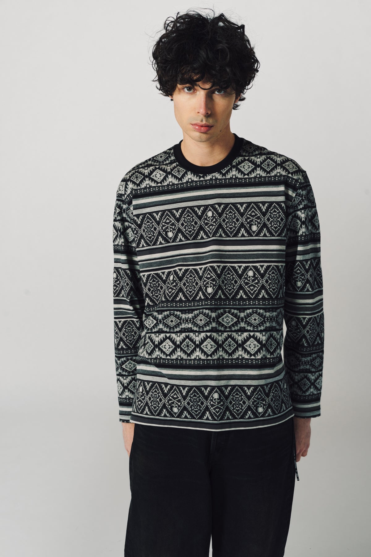 MASTERMIND | LONG SLEEVE BORDER TEE - MAXFIELD LA