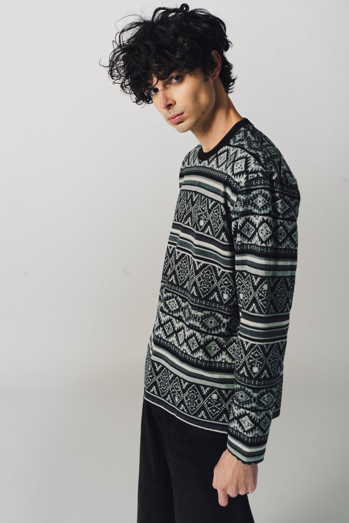 MASTERMIND | LONG SLEEVE BORDER TEE - MAXFIELD LA
