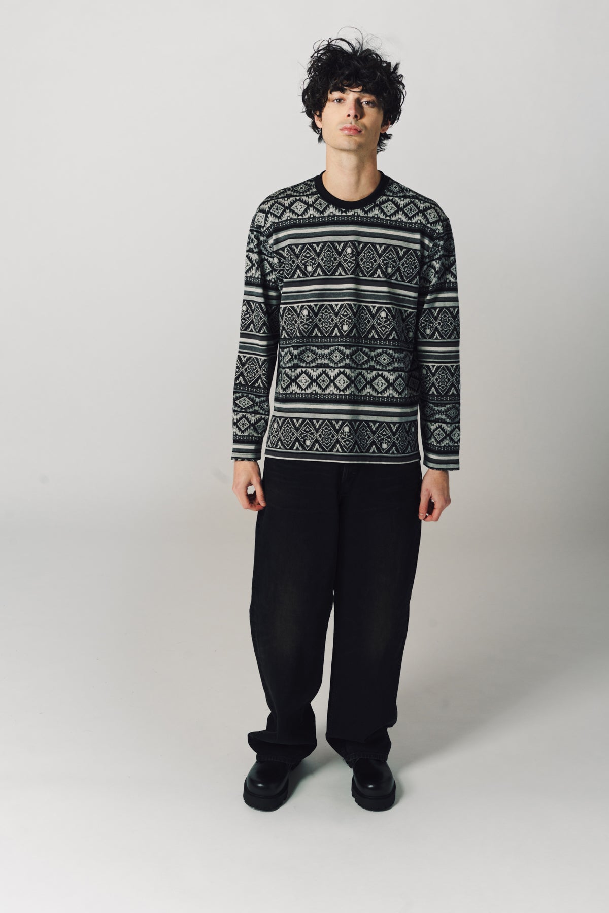 MASTERMIND | LONG SLEEVE BORDER TEE - MAXFIELD LA
