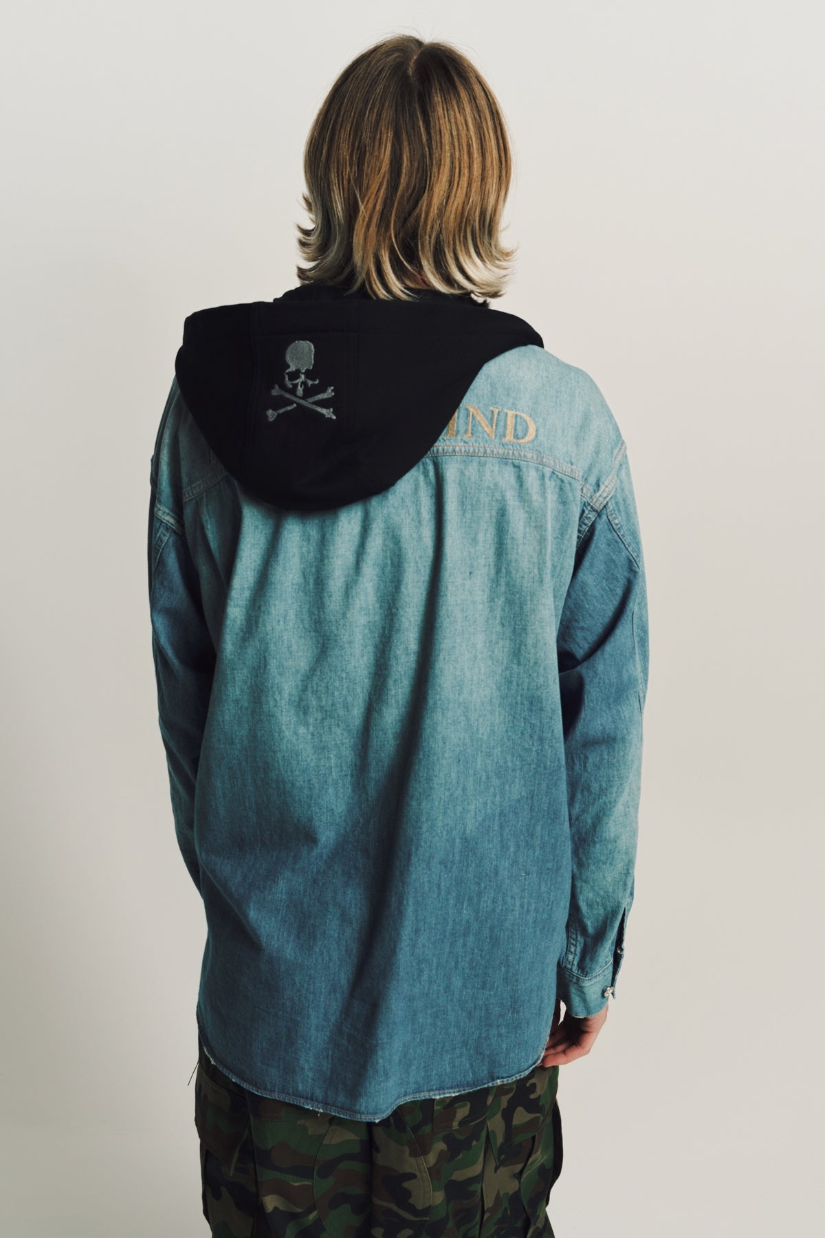 MASTERMIND | 2ND LONG SLEEVE HOODED DENIM SHIRT