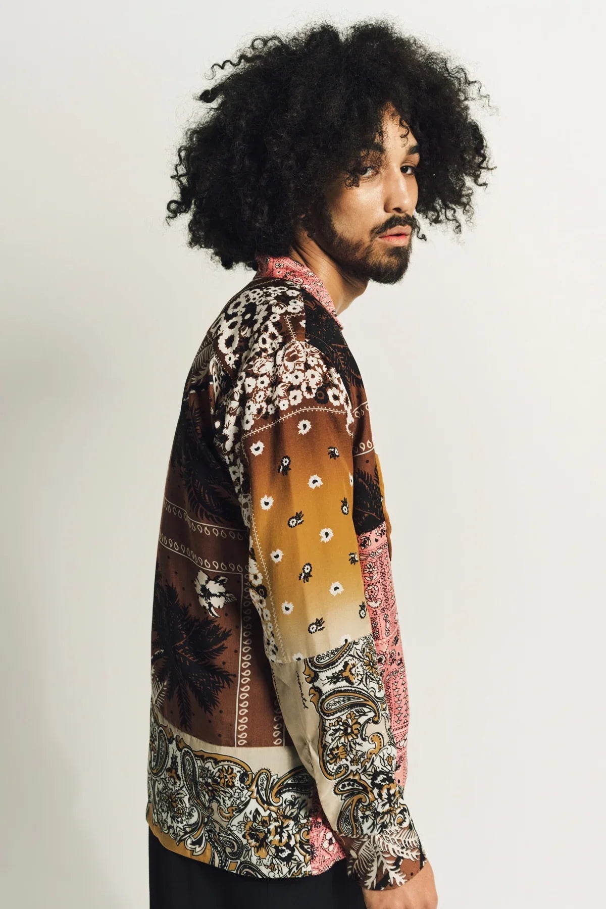NOMARHYTHM TEXTILE | PATCHWORK OPEN COLLAR SHIRT