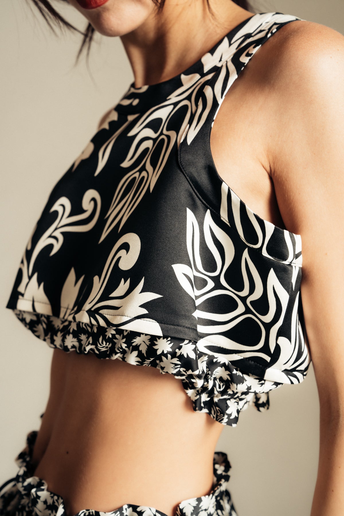 SACAI | FLORAL CROP TANK