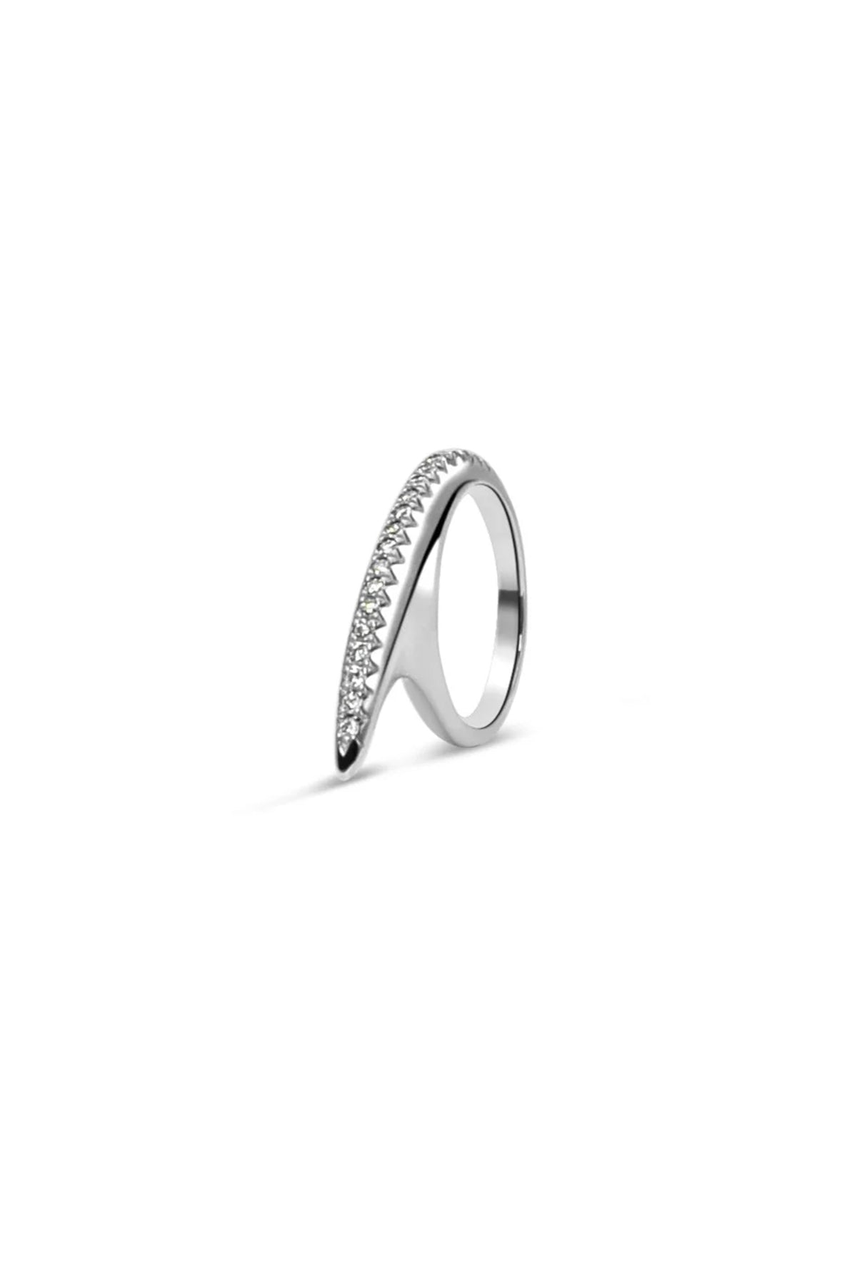 JOVANA DJURIC | SMALL SILVER DIAMOND SLICE RING - MAXFIELD LA