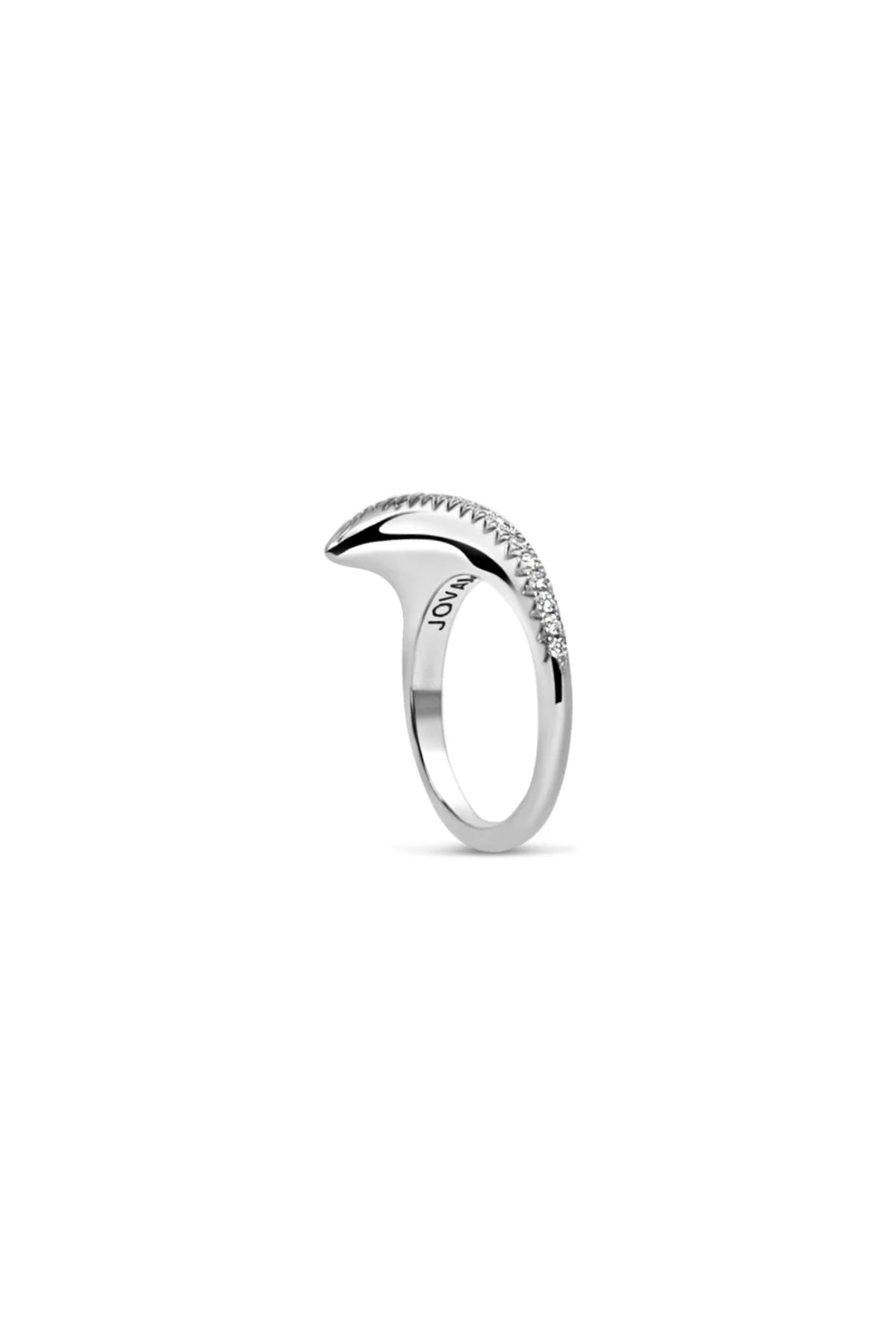 JOVANA DJURIC | SMALL SILVER DIAMOND SLICE RING - MAXFIELD LA