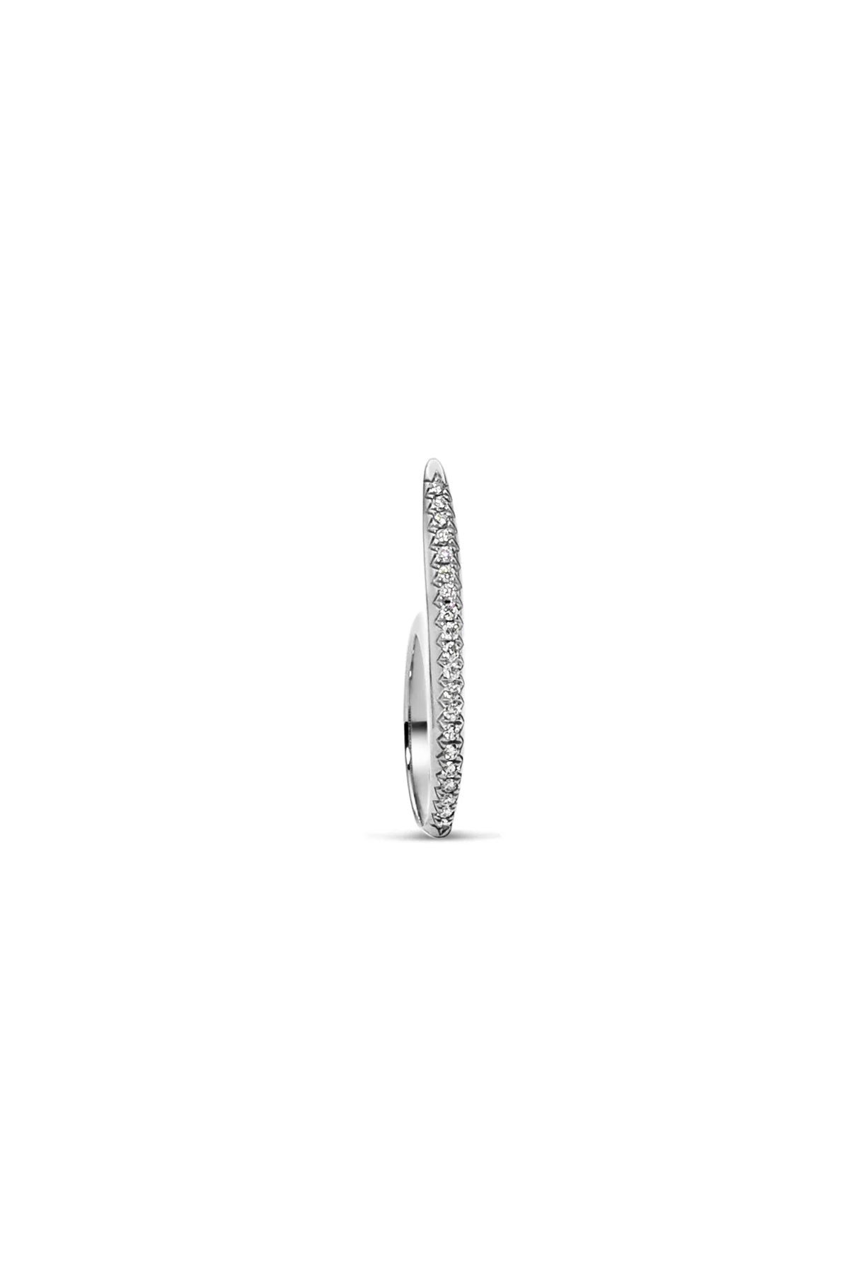 JOVANA DJURIC | SMALL SILVER DIAMOND SLICE RING - MAXFIELD LA