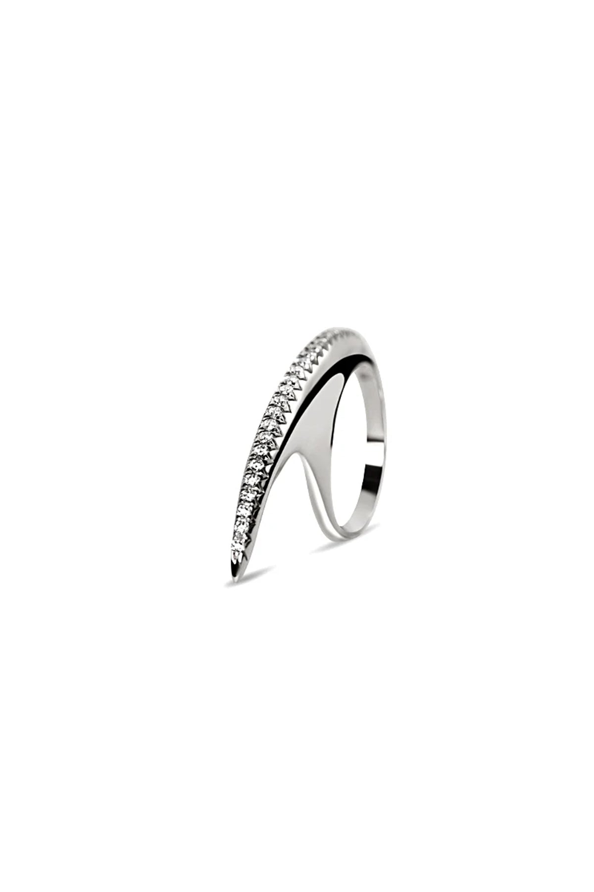 JOVANA DJURIC | MEDIUM SILVER DIAMOND SLICE RING - MAXFIELD LA