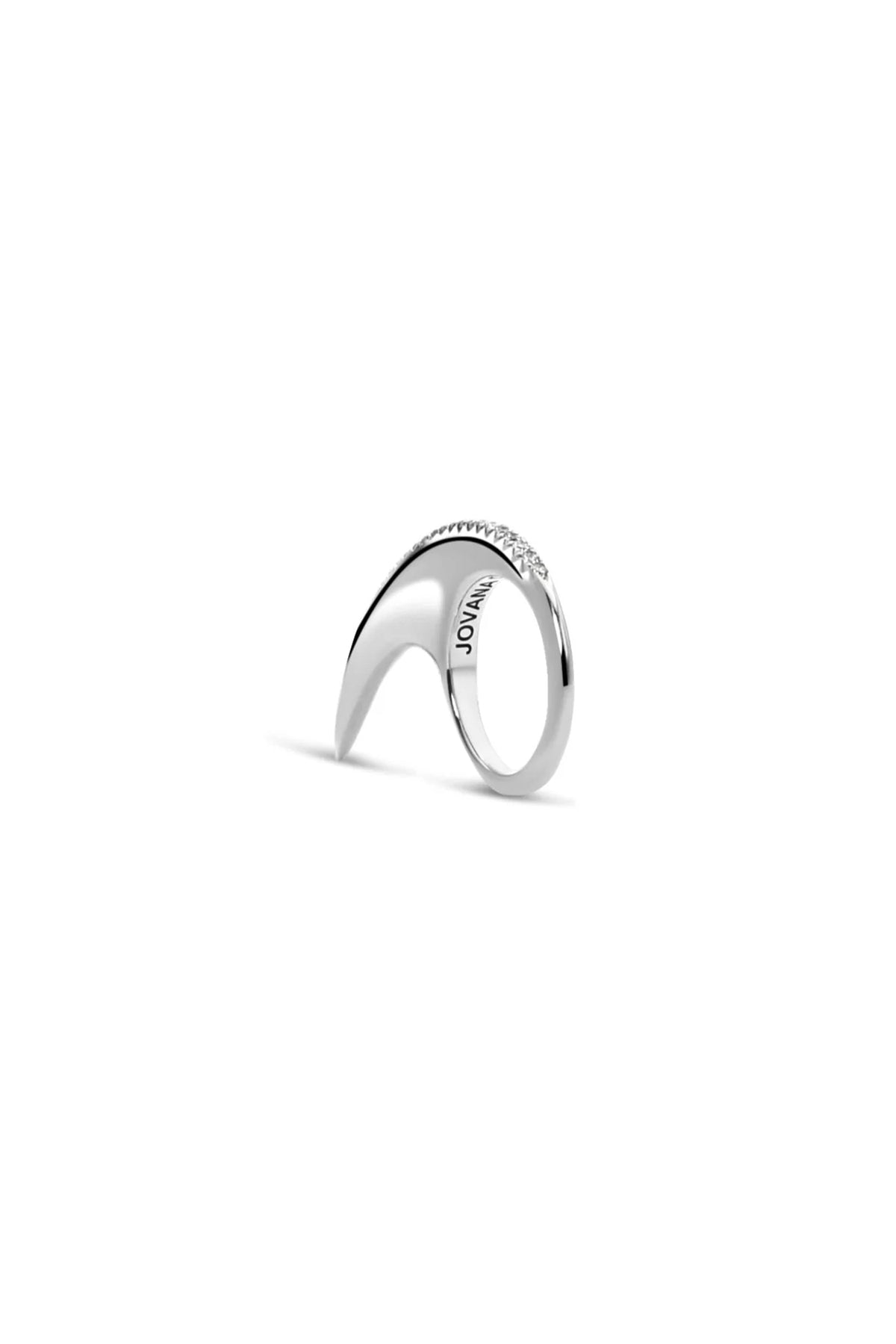 JOVANA DJURIC | MEDIUM SILVER DIAMOND SLICE RING - MAXFIELD LA