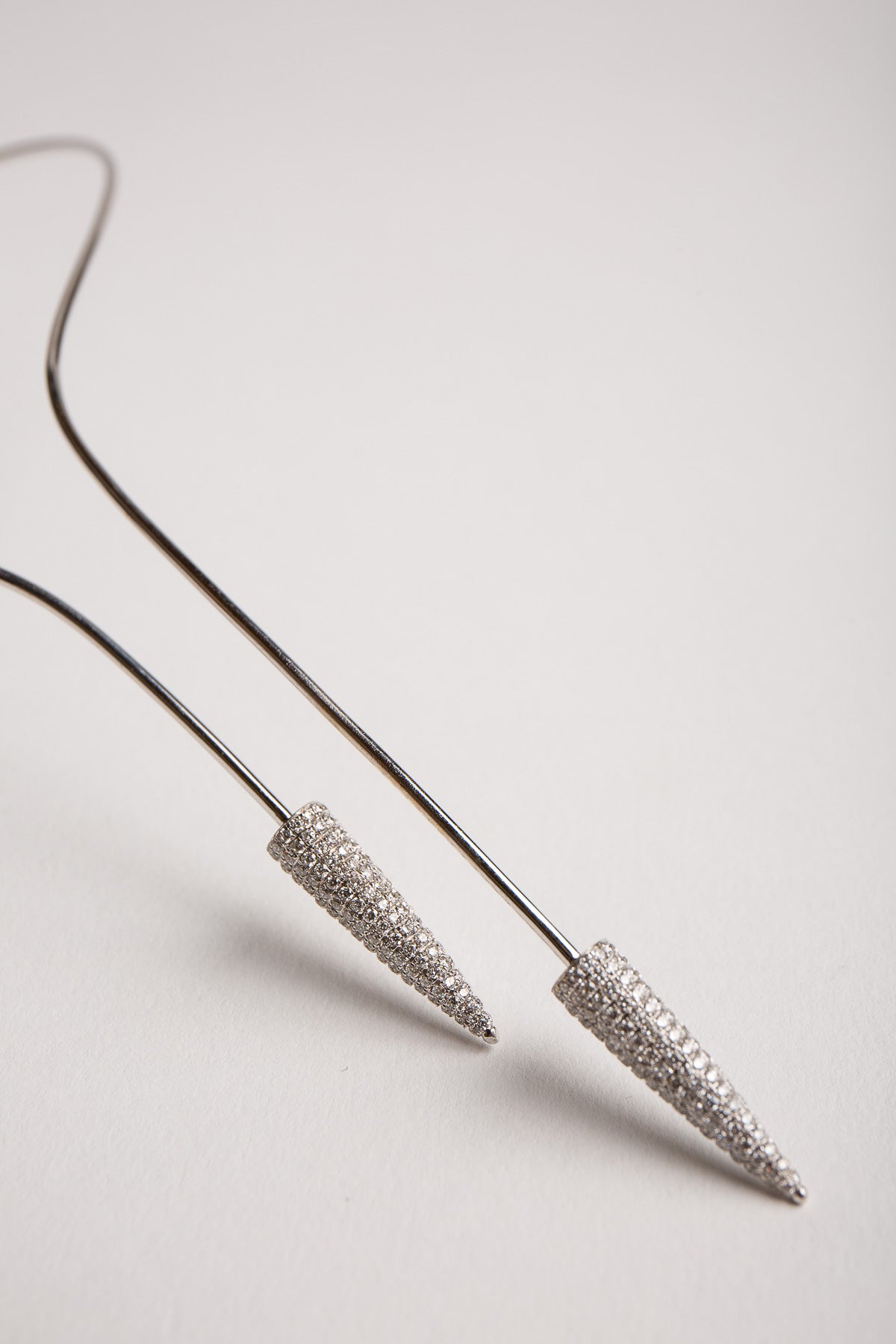 STEFERE | 18K WHITE GOLD DOUBLE CONE 2.39 DIAMOND NECKLACE