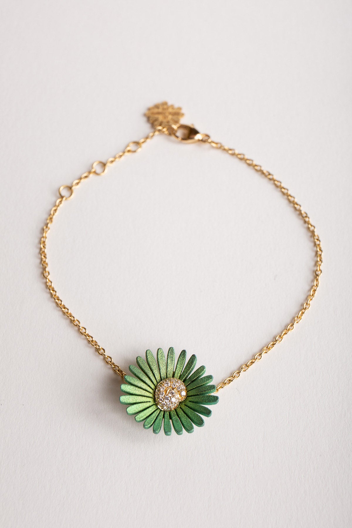 MIKE JOSEPH | 7" GREEN TITANIUM FLOWER BRACELET