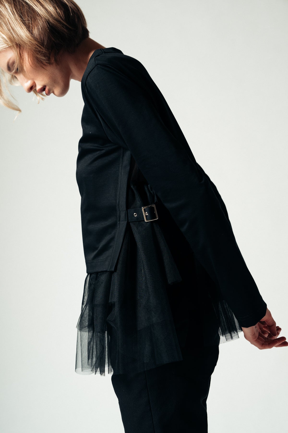 NOIR KEI NINOMIYA | PONTE LONG SLEEVE TOP - MAXFIELD LA