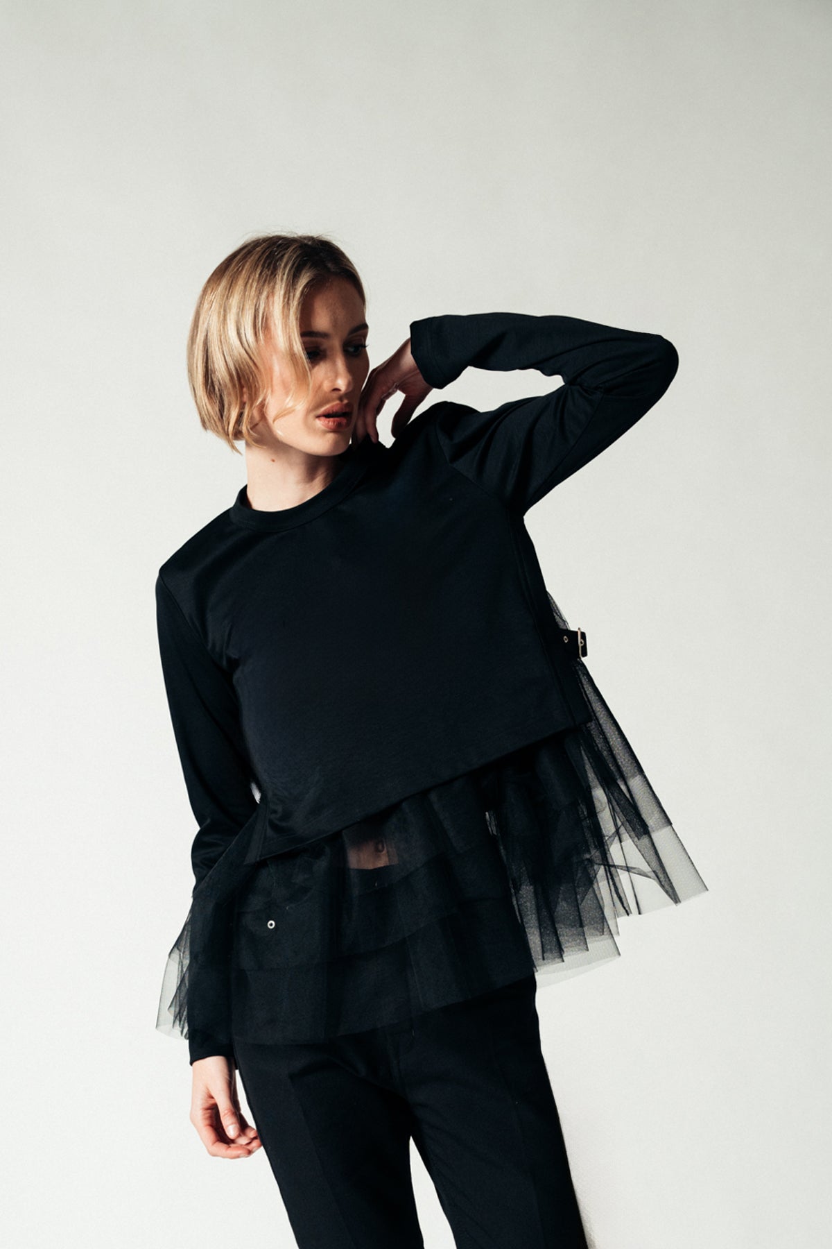 NOIR KEI NINOMIYA | PONTE LONG SLEEVE TOP - MAXFIELD LA