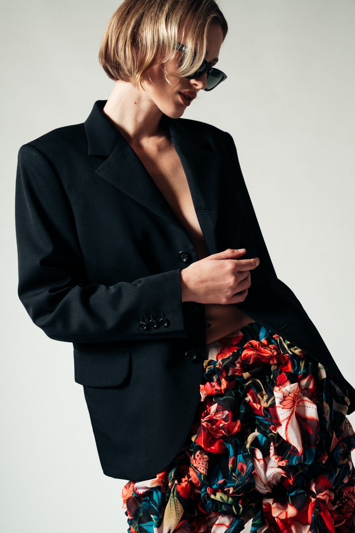 COMME DES GARCONS | FLORAL CHIFFON JACKET - MAXFIELD LA