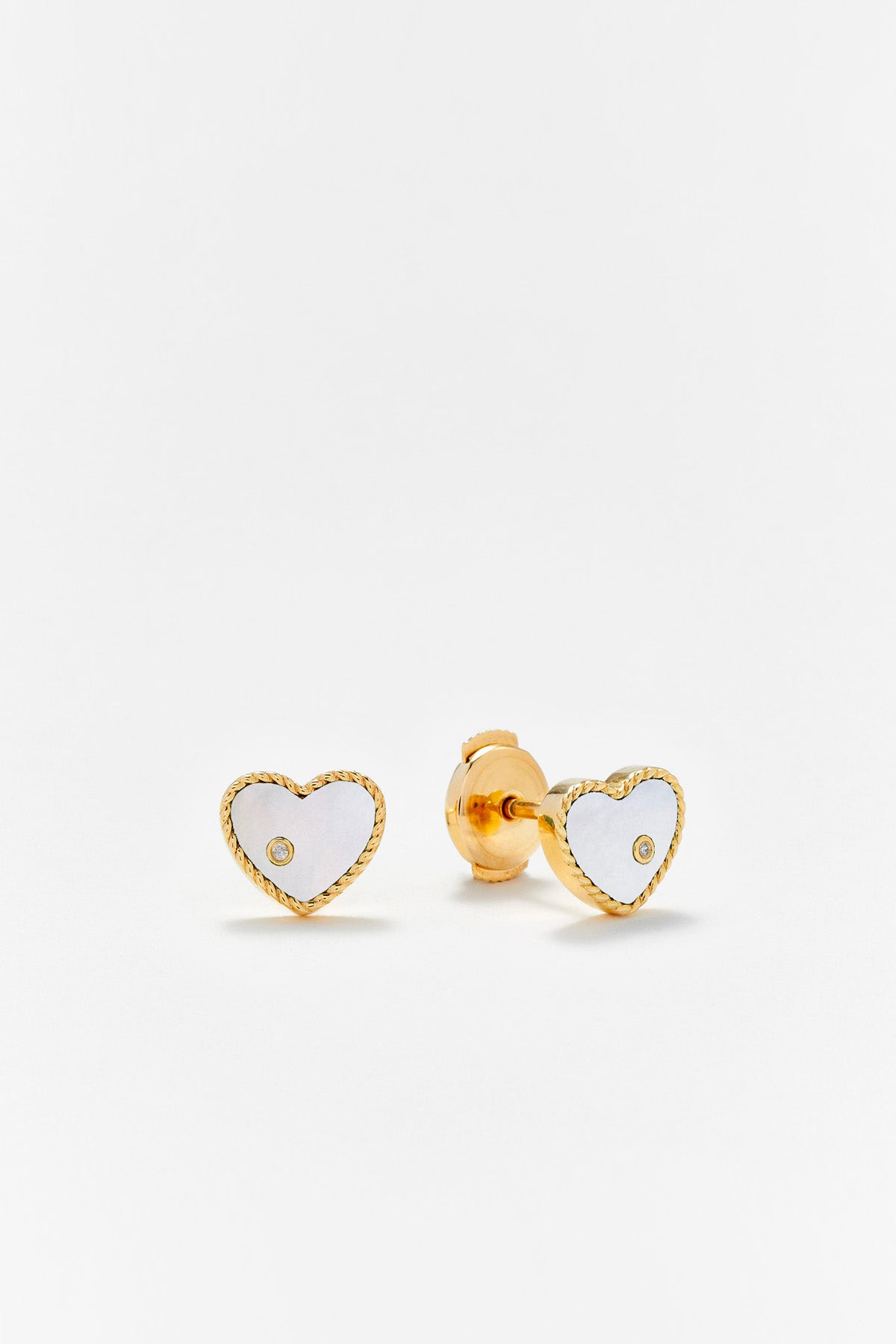 YVONNE LÉON | DIAMOND HEART EARRINGS - MAXFIELD LA