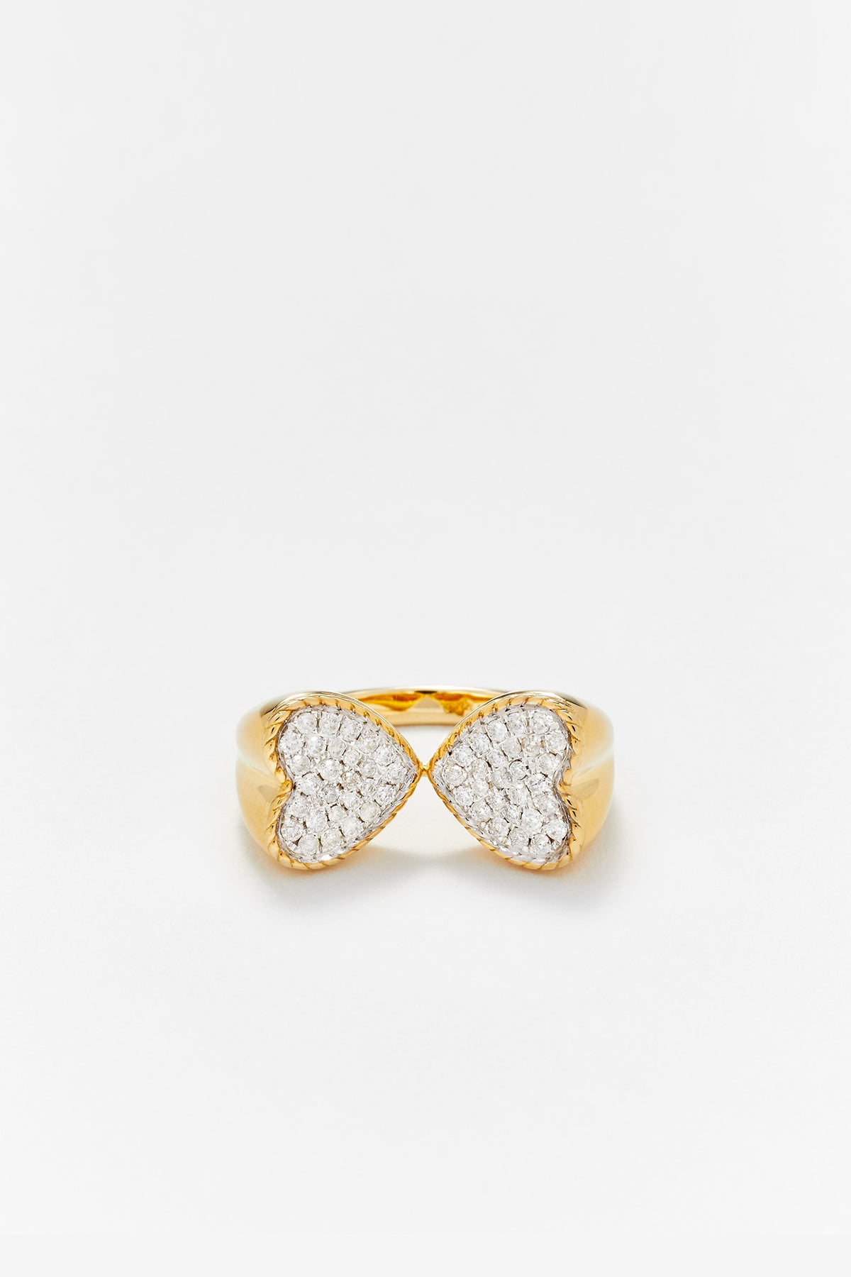 YVONNE LÉON | DIAMOND DOUBLE HEART RING