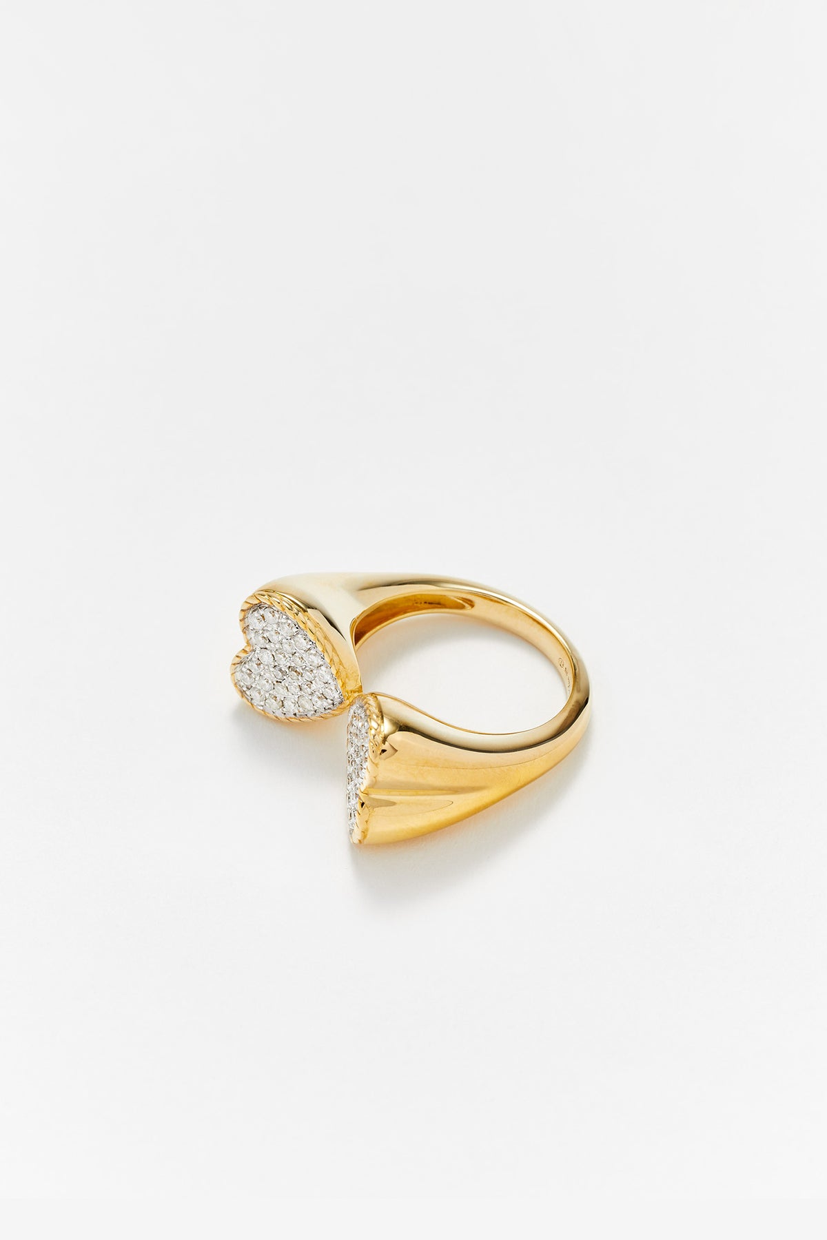 YVONNE LÉON | DIAMOND DOUBLE HEART RING