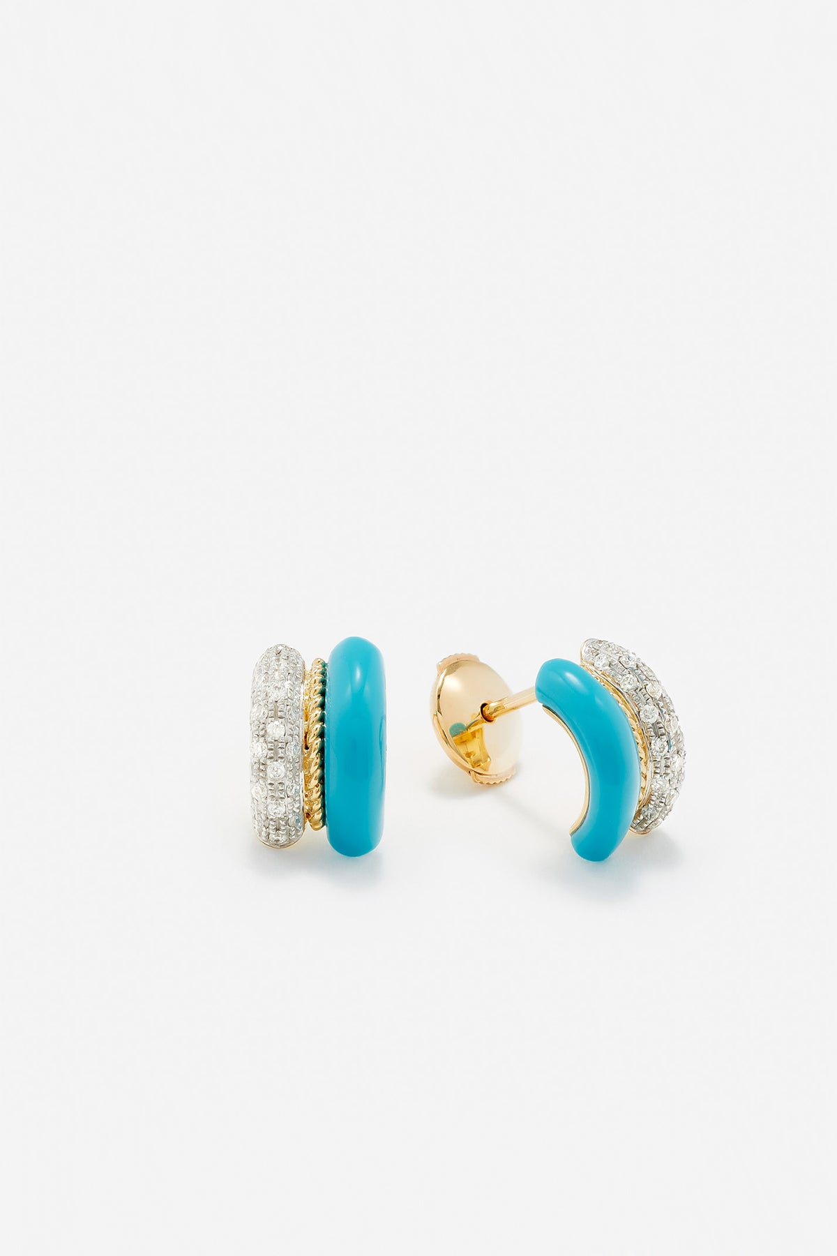 YVONNE LÉON | TURQUOISE DIAMOND EARRINGS - MAXFIELD LA