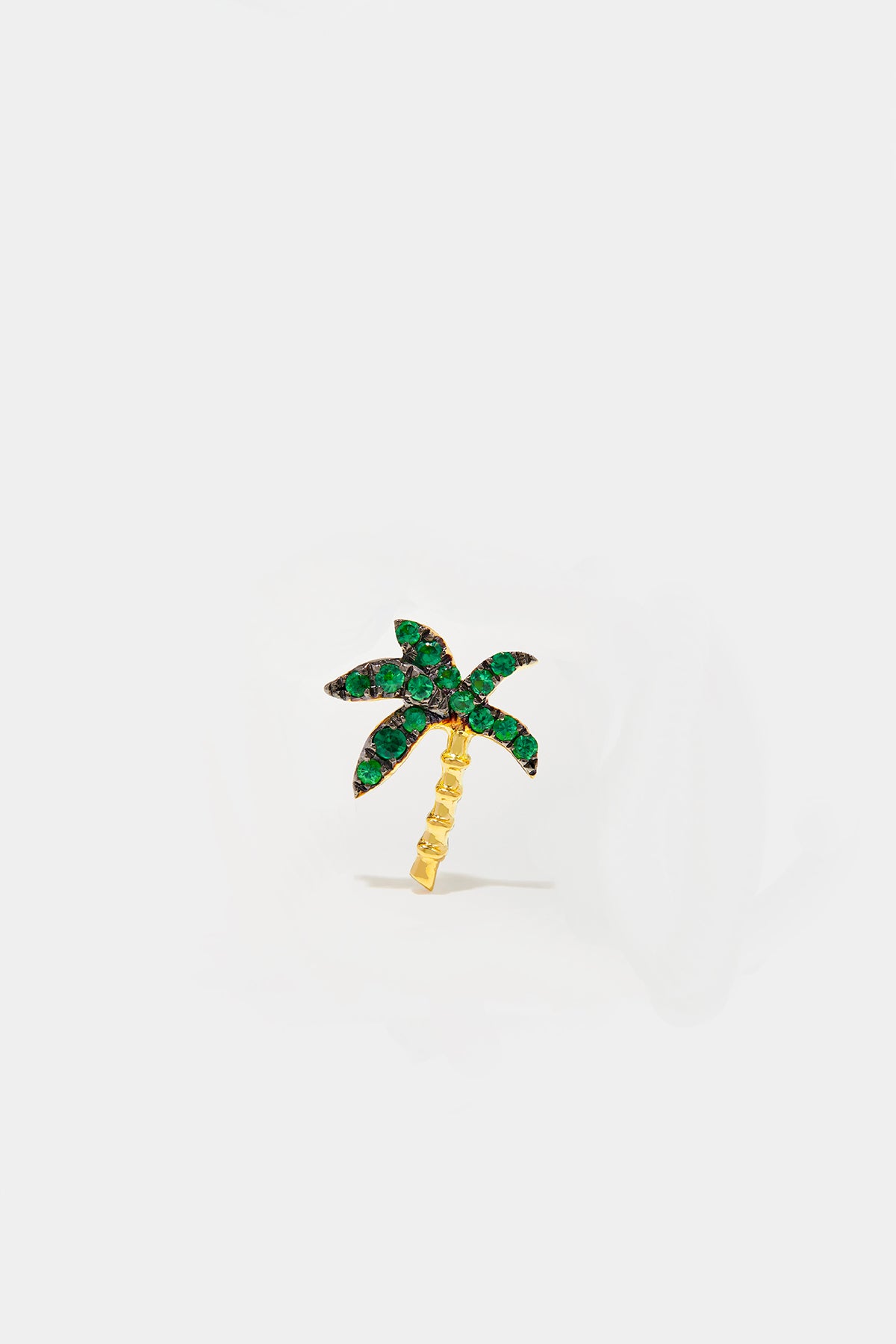 YVONNE LÉON | SINGLE TSAVORITE PALM TREE EARRING - MAXFIELD LA