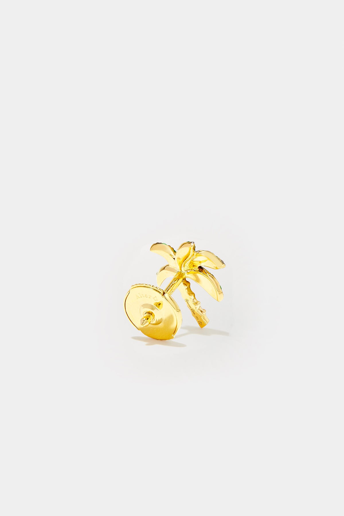 YVONNE LÉON | SINGLE TSAVORITE PALM TREE EARRING - MAXFIELD LA