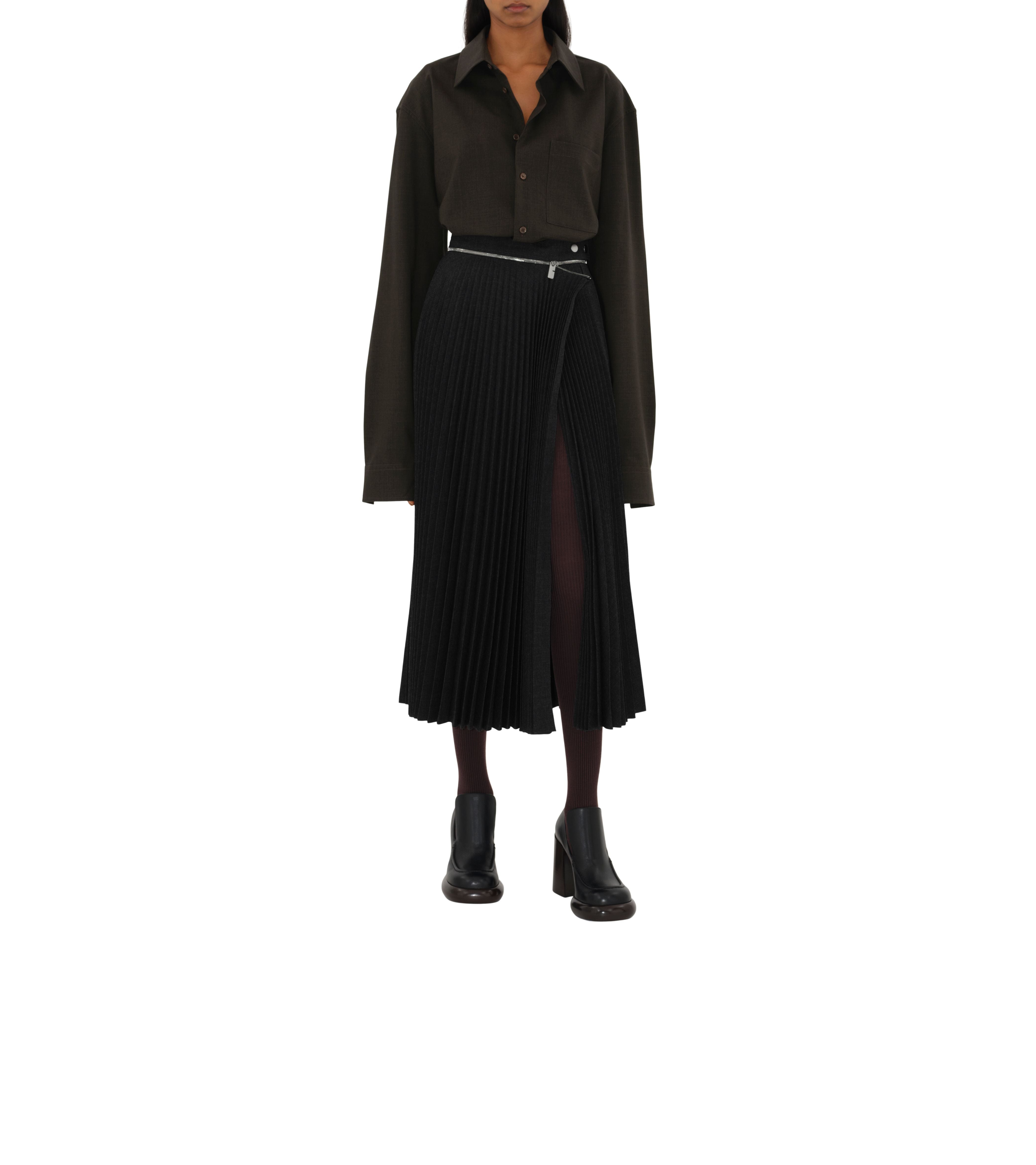 BURBERRY | PLEATED STRETCH WOOL SKIRT - MAXFIELD LA