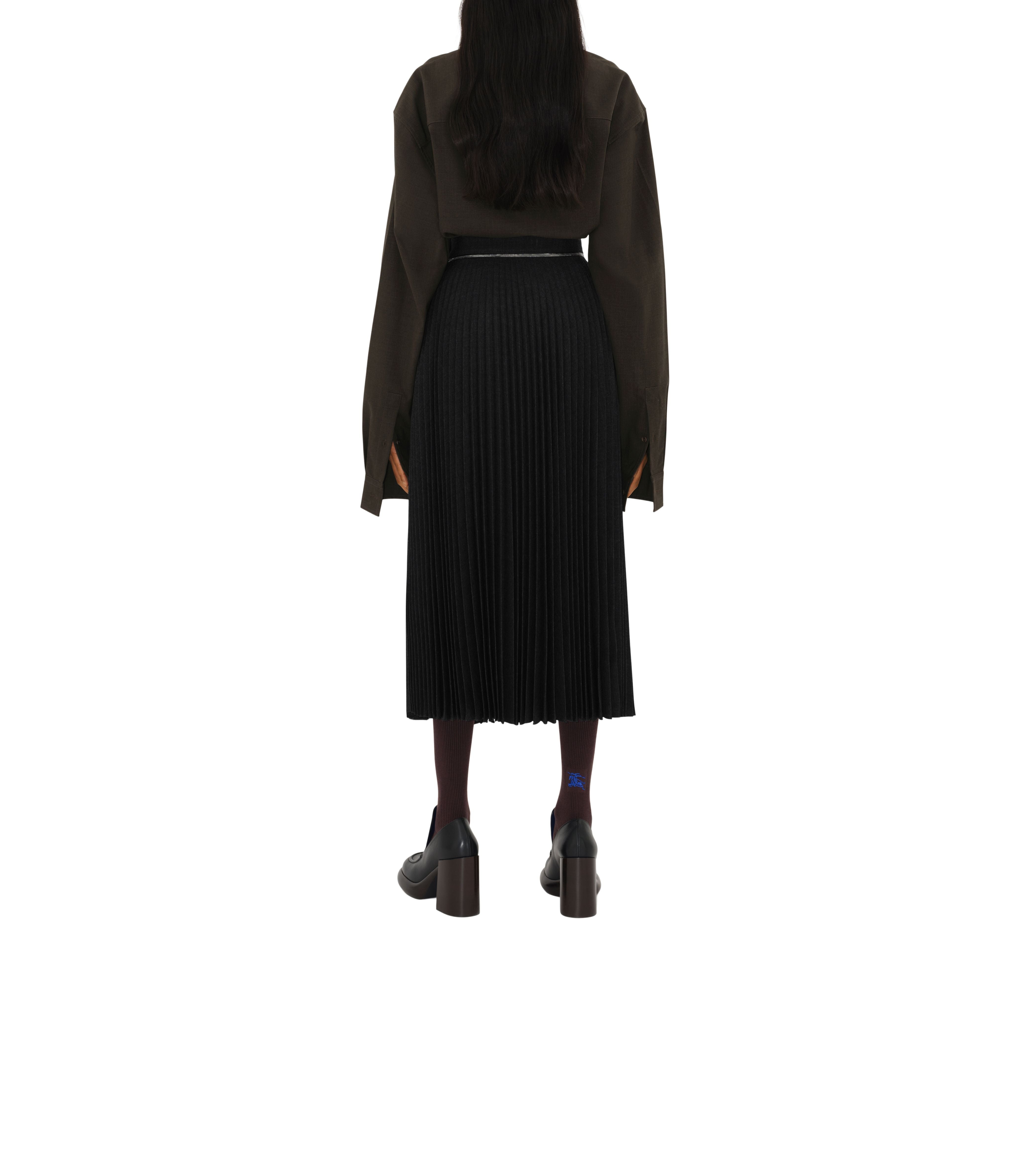 BURBERRY | PLEATED STRETCH WOOL SKIRT - MAXFIELD LA