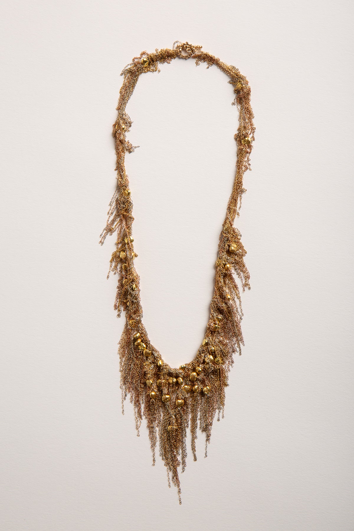 MARTIN BERNSTEIN | GOLD BEADED V NECKLACE