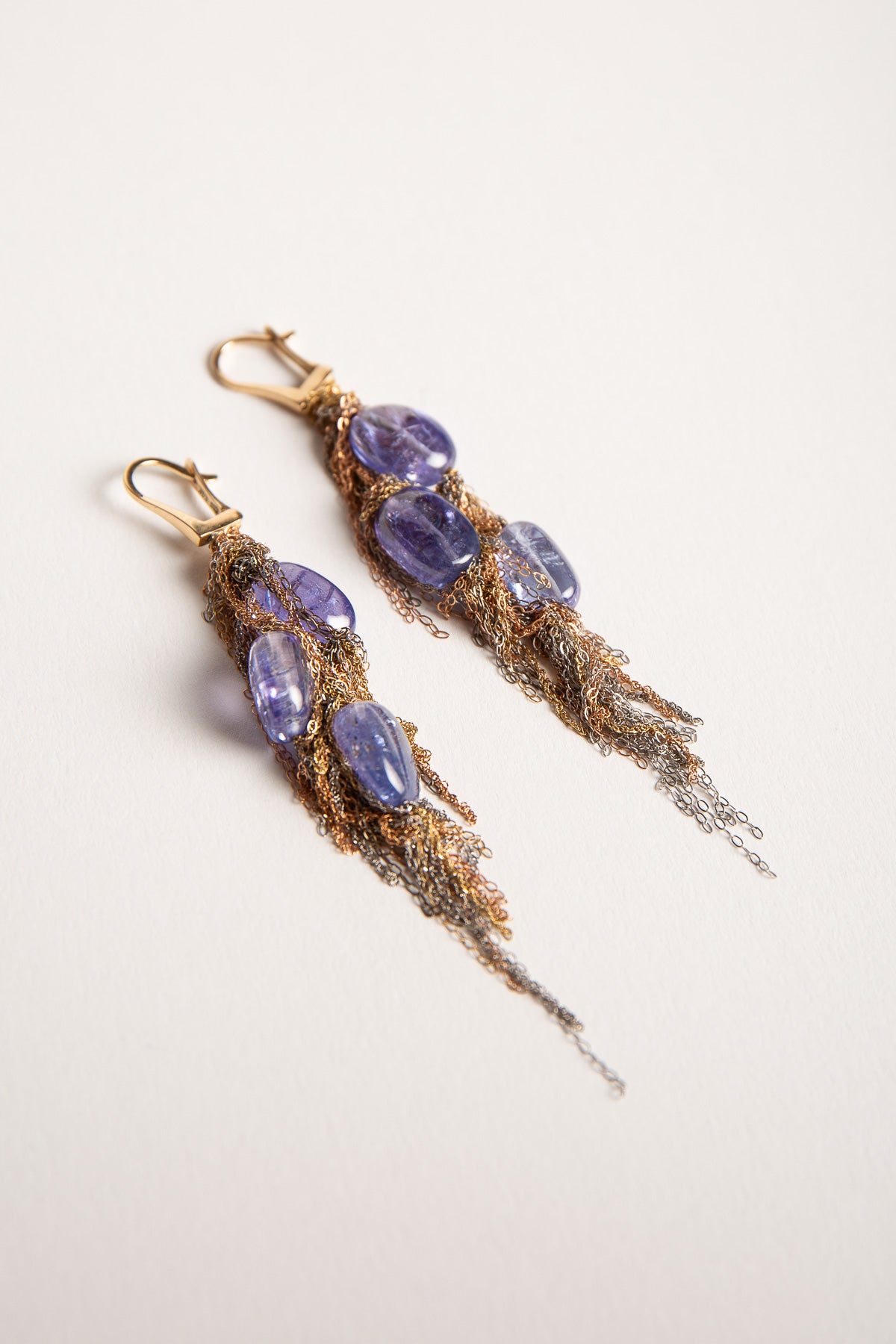 MARTIN BERNSTEIN | GOLD TANZANITE EARRINGS